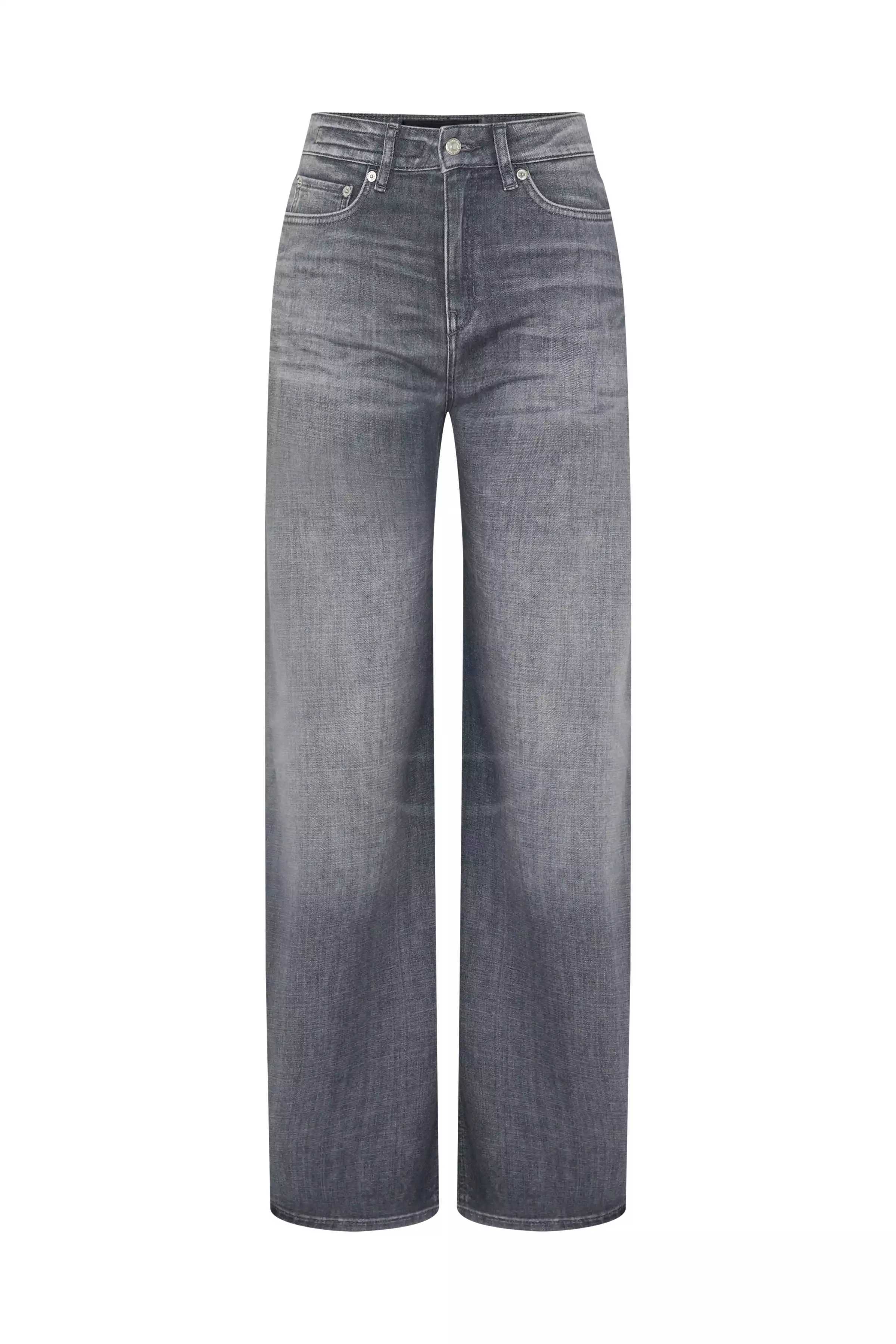 mid-waist jeans in soft-touch denim with used effects
