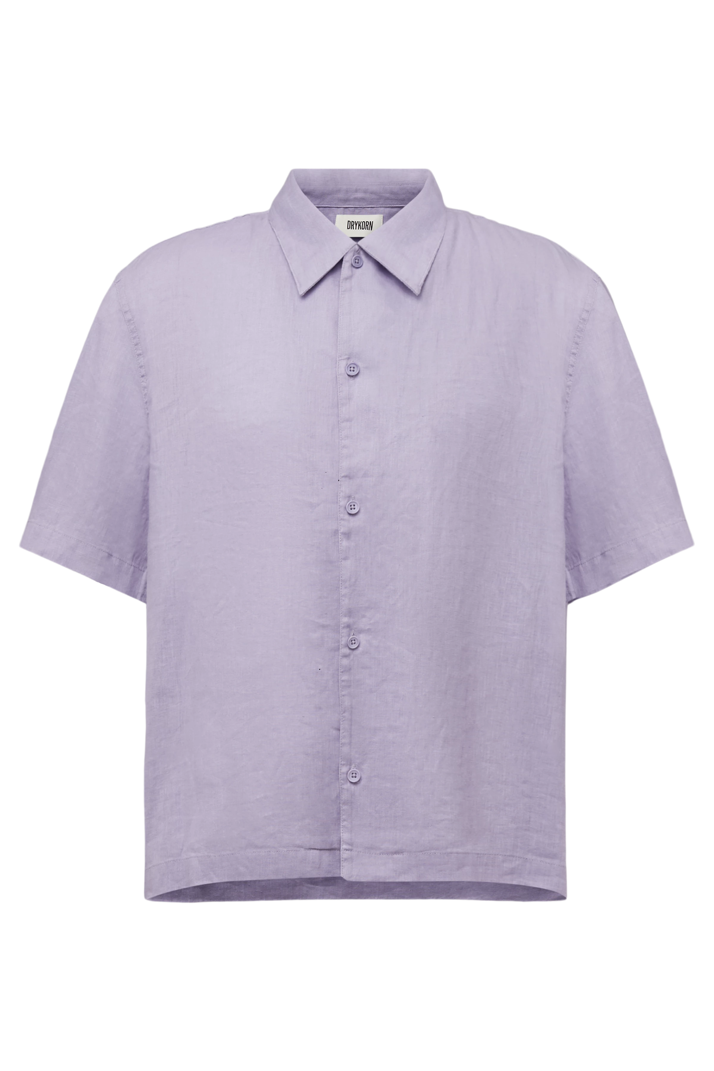 MERYN - Short-sleeve linen blend shirt - men - purple - Freisteller Frontansicht