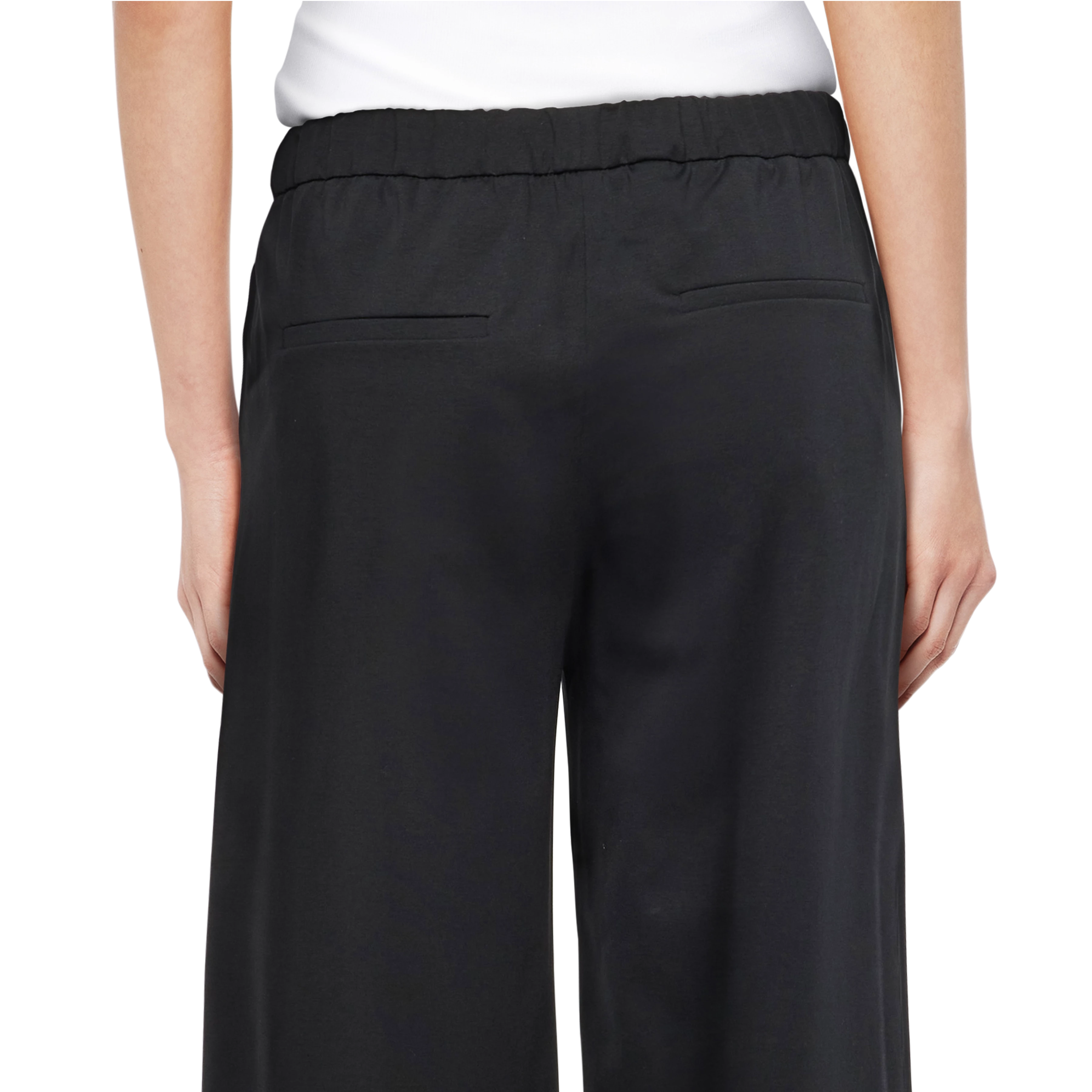CONSIDER - Pantalon à enfiler avec Barrel-Leg en Punto Milano Jersey - women - noir - Detailansicht am Model