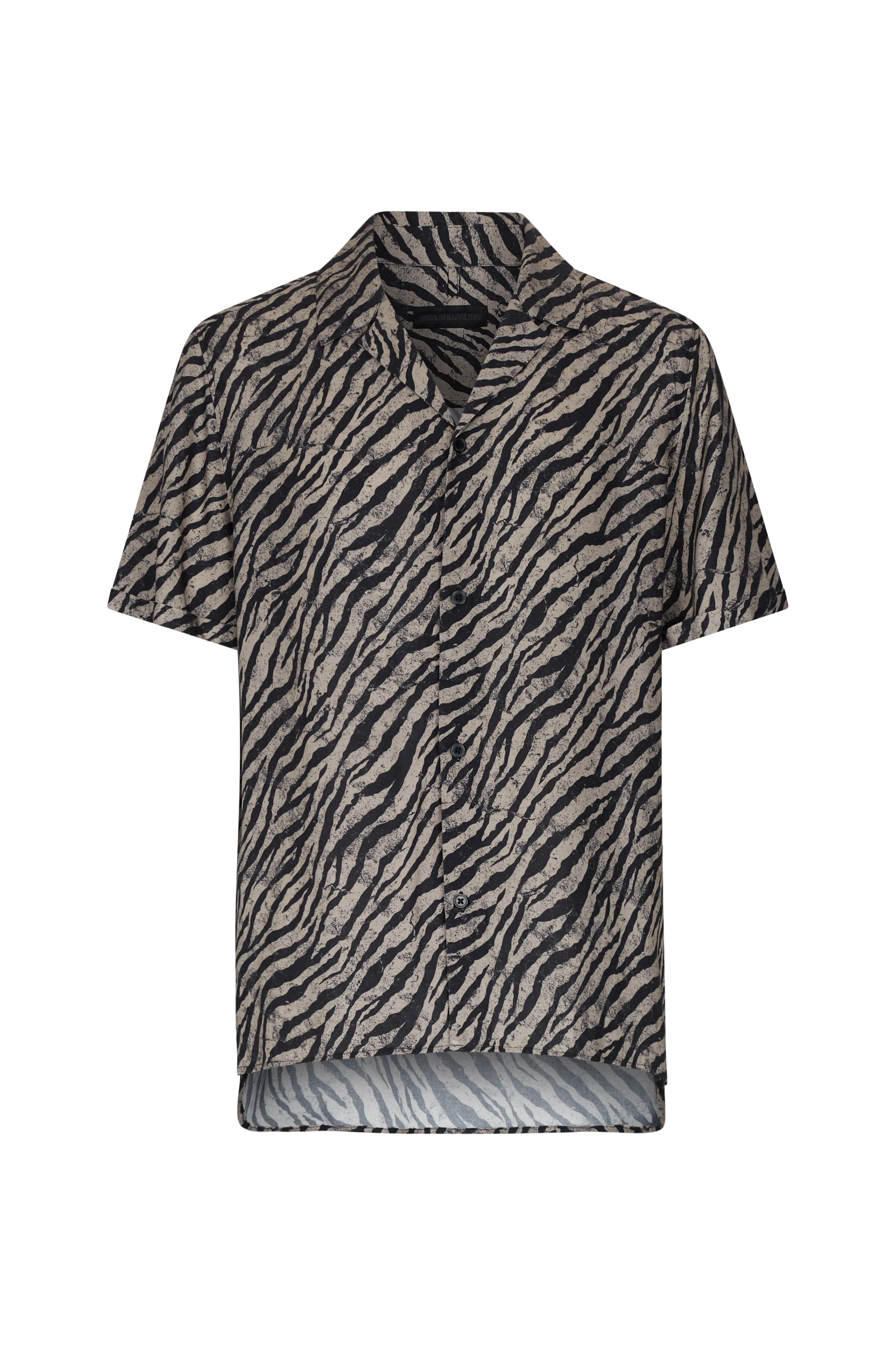 BIJAN_2 - Casual Kurzarm Hemd in Viskose - Herren - schwarz - Freisteller Frontansicht