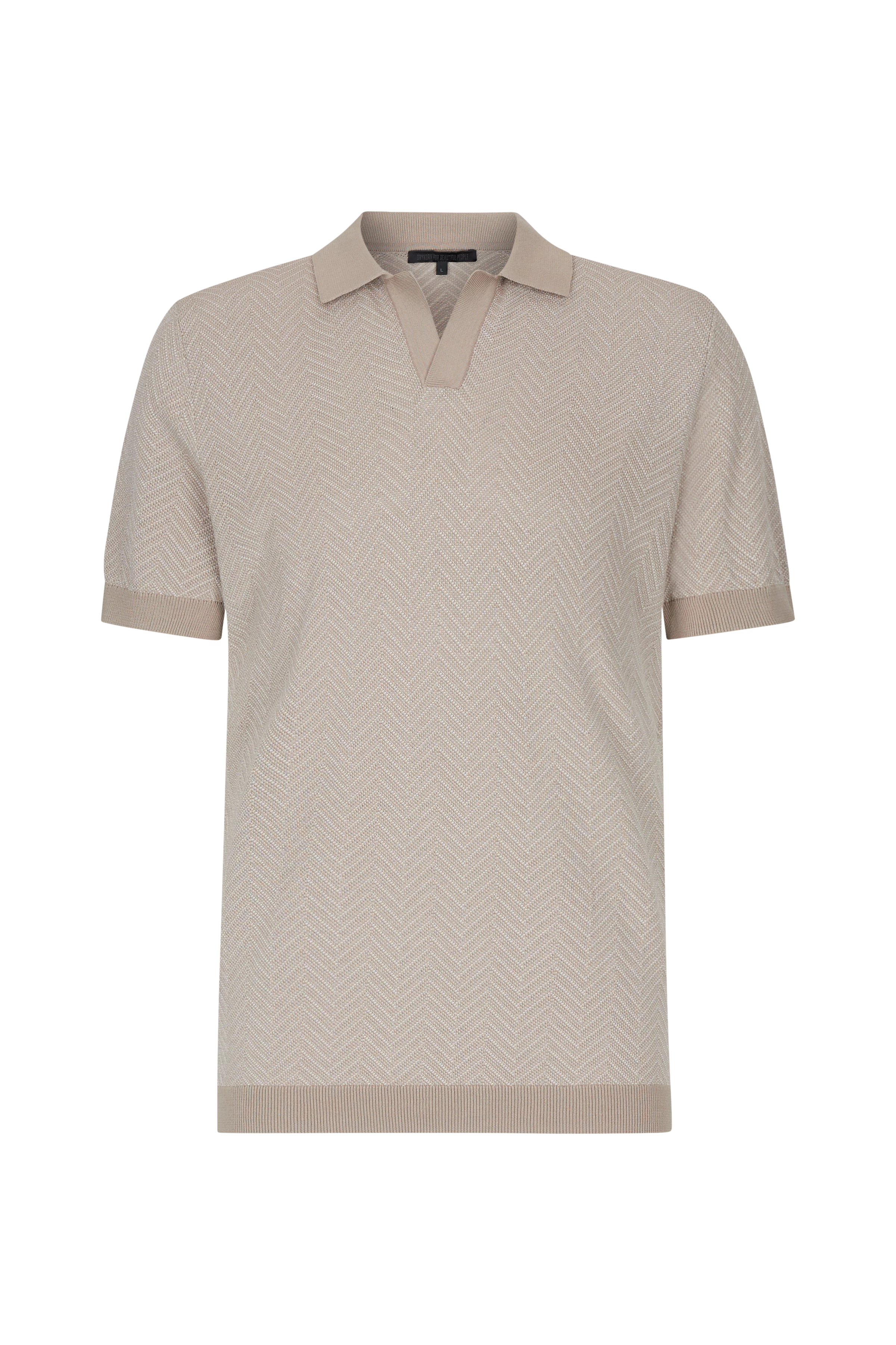 BRAIAN - Strick-Polo in reiner Baumwolle - Herren - beige - Freisteller Frontansicht