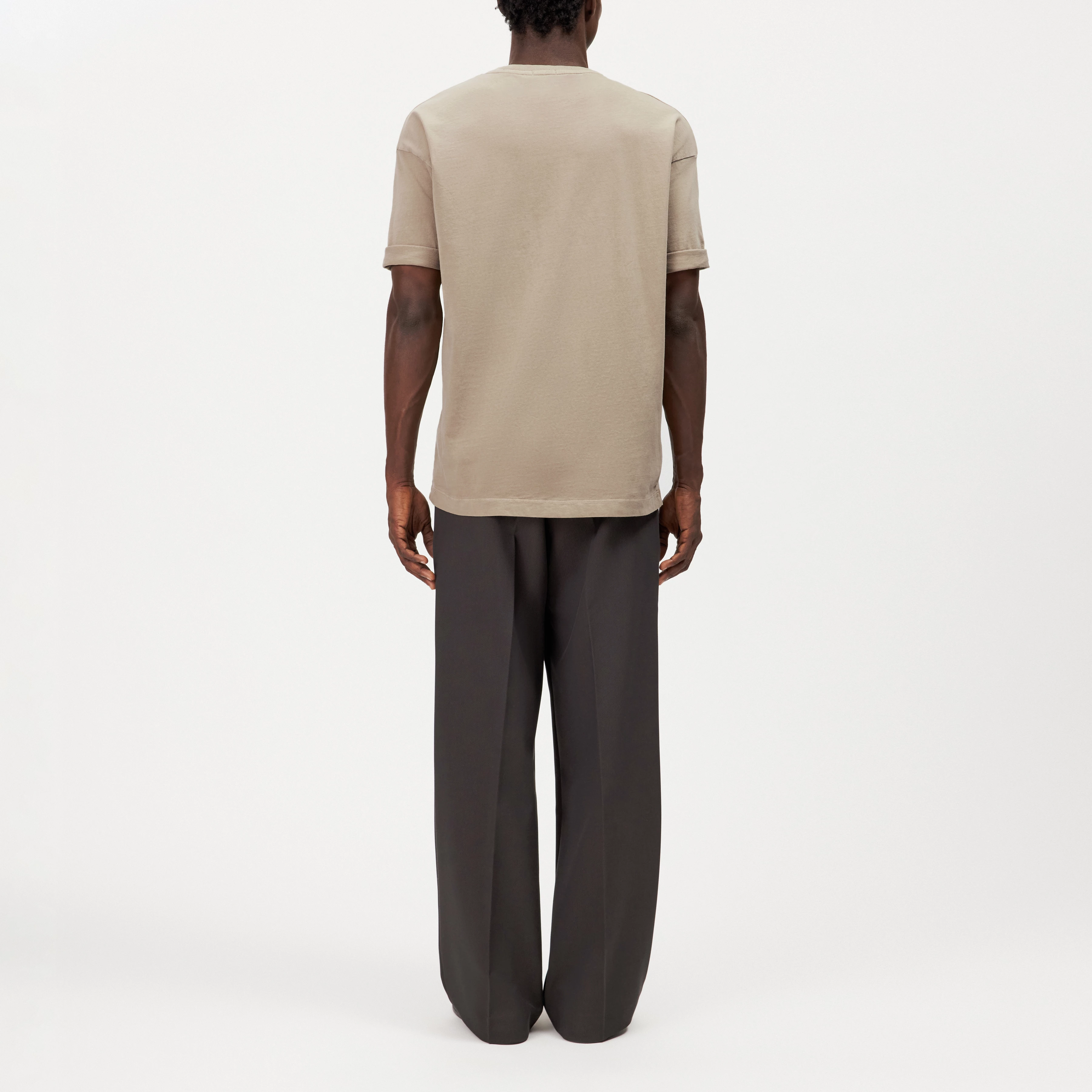 THILO - Relaxed Fit T-Shirt in softer Baumwolle und Washed Look - Herren - braun - Rückansicht