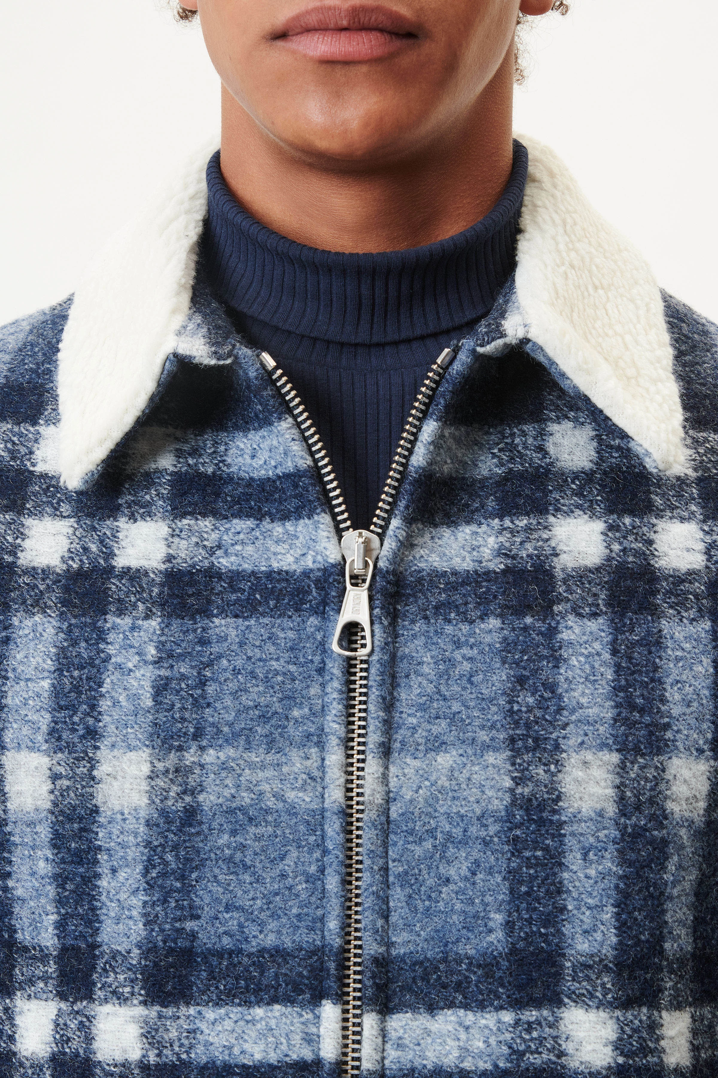 RIKKA - blouson jacket in wool mix - men - blue - Seitenansicht