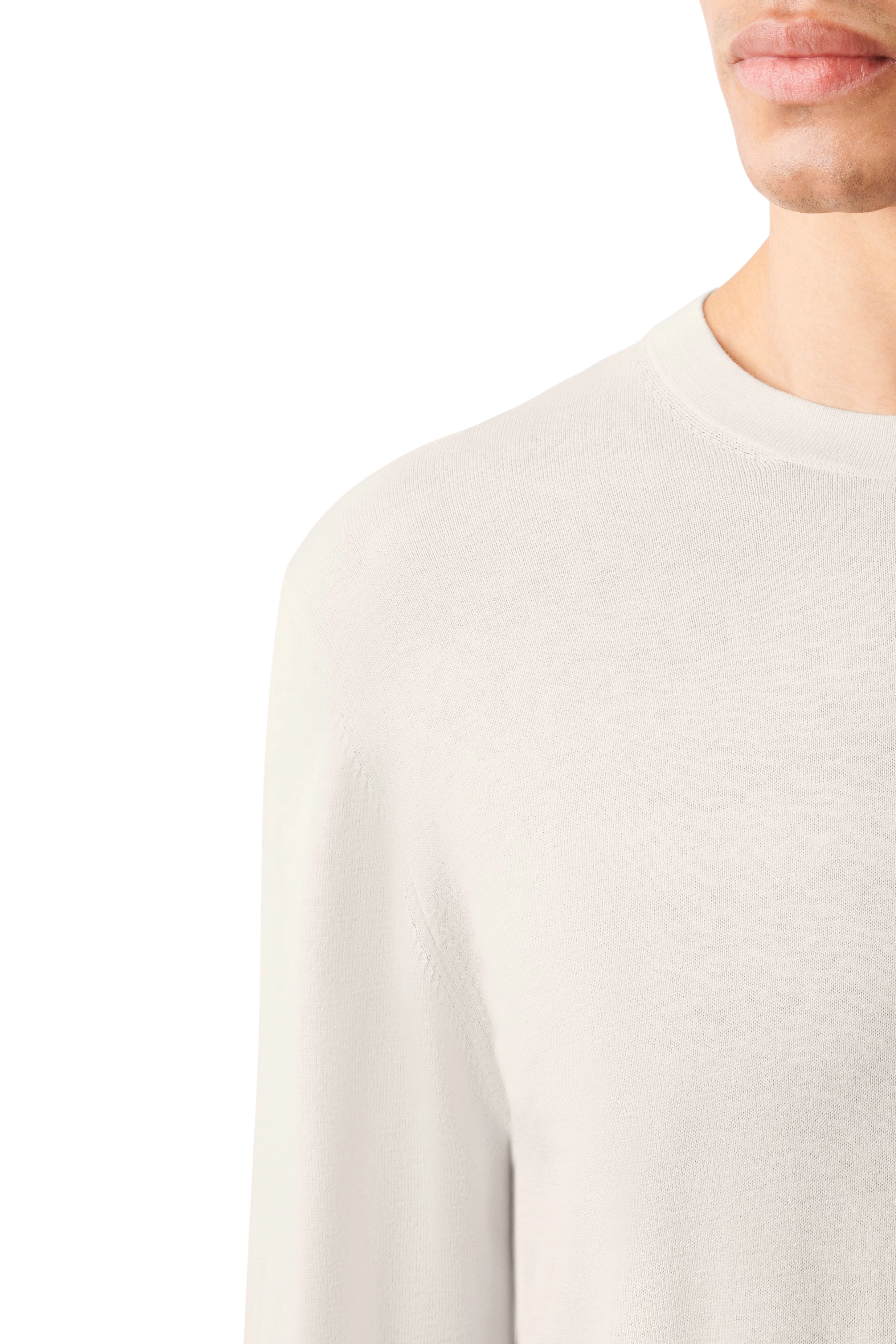 IRMINO - Longsleeve in silk-cotton mix - men - beige - Seitenansicht