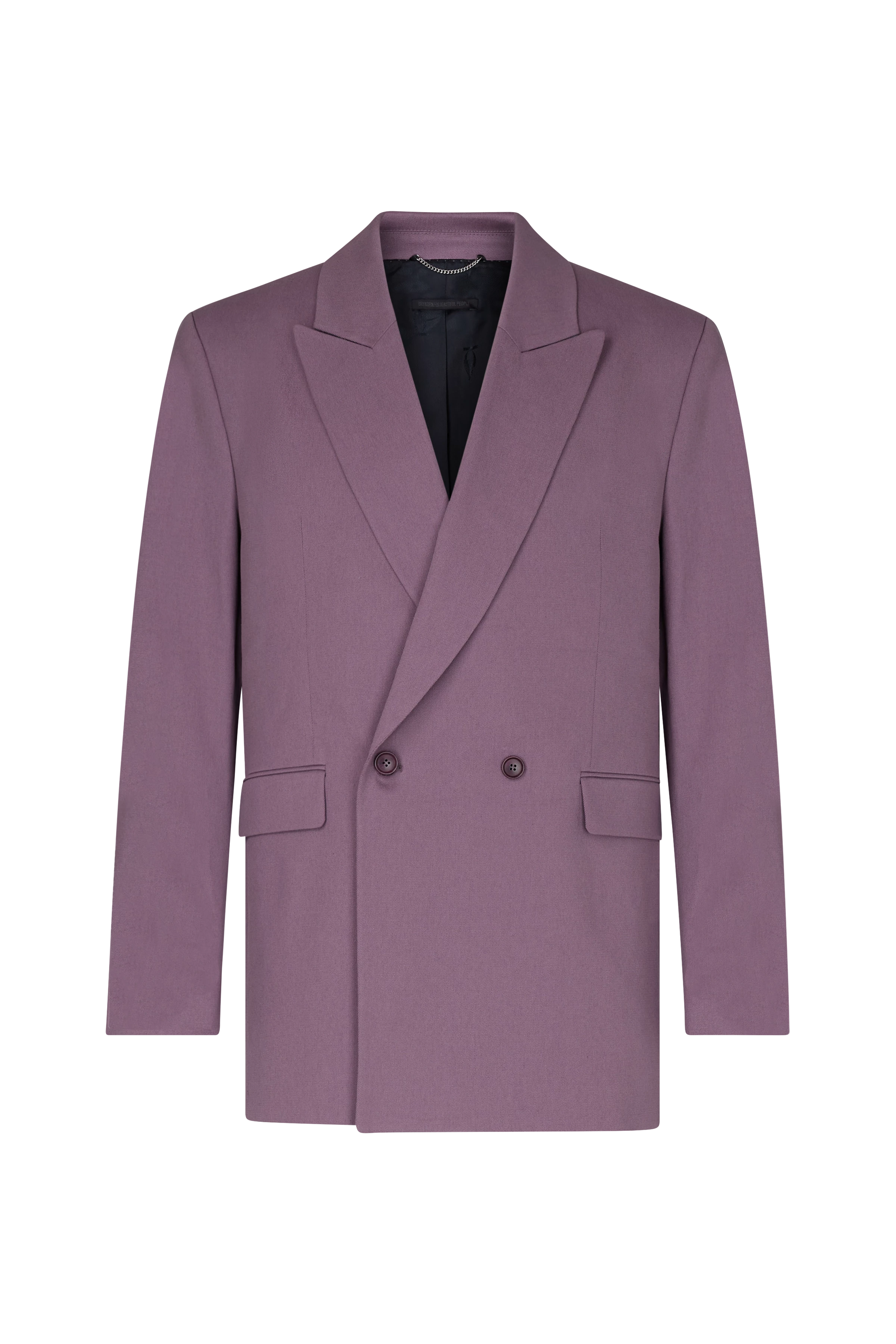 LOGEN - double-breasted jacket with pointed collar in cotton blend - men - purple - Freisteller Frontansicht