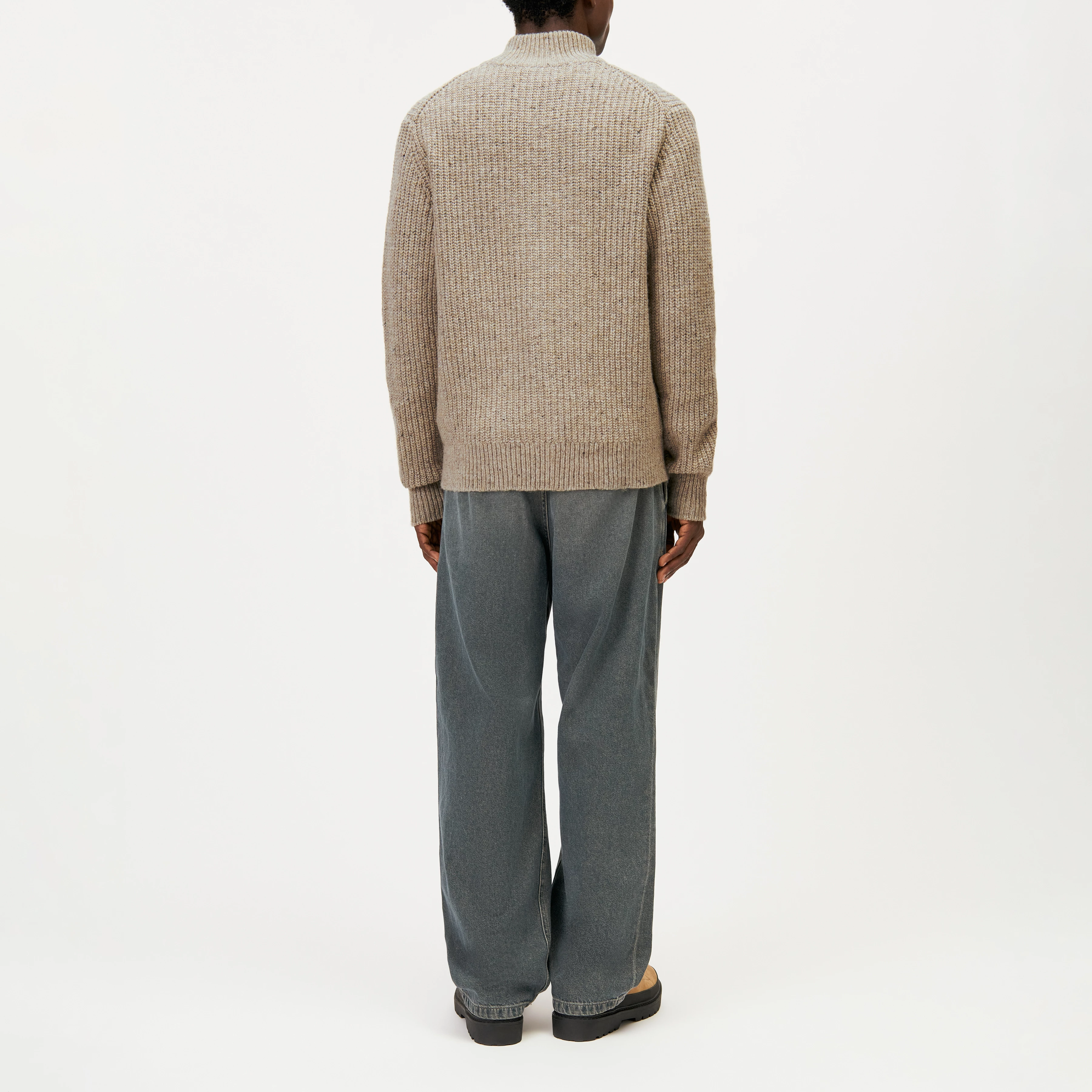 ANTONIO - Wool-blend cardigan - men - beige - Rückansicht