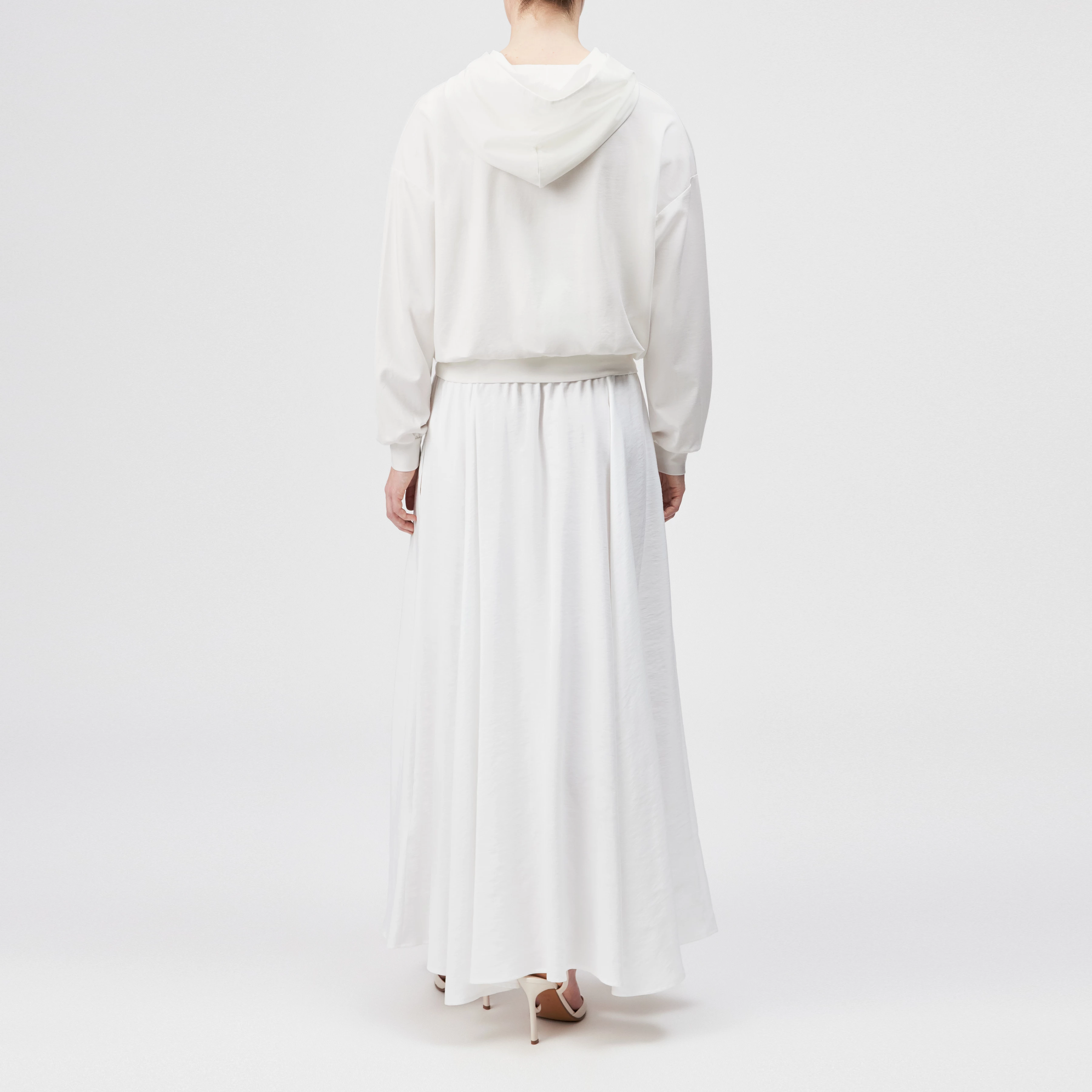 PAPILI - Women's hoodie made of smooth lyocell interlock - women - off white - Rückansicht