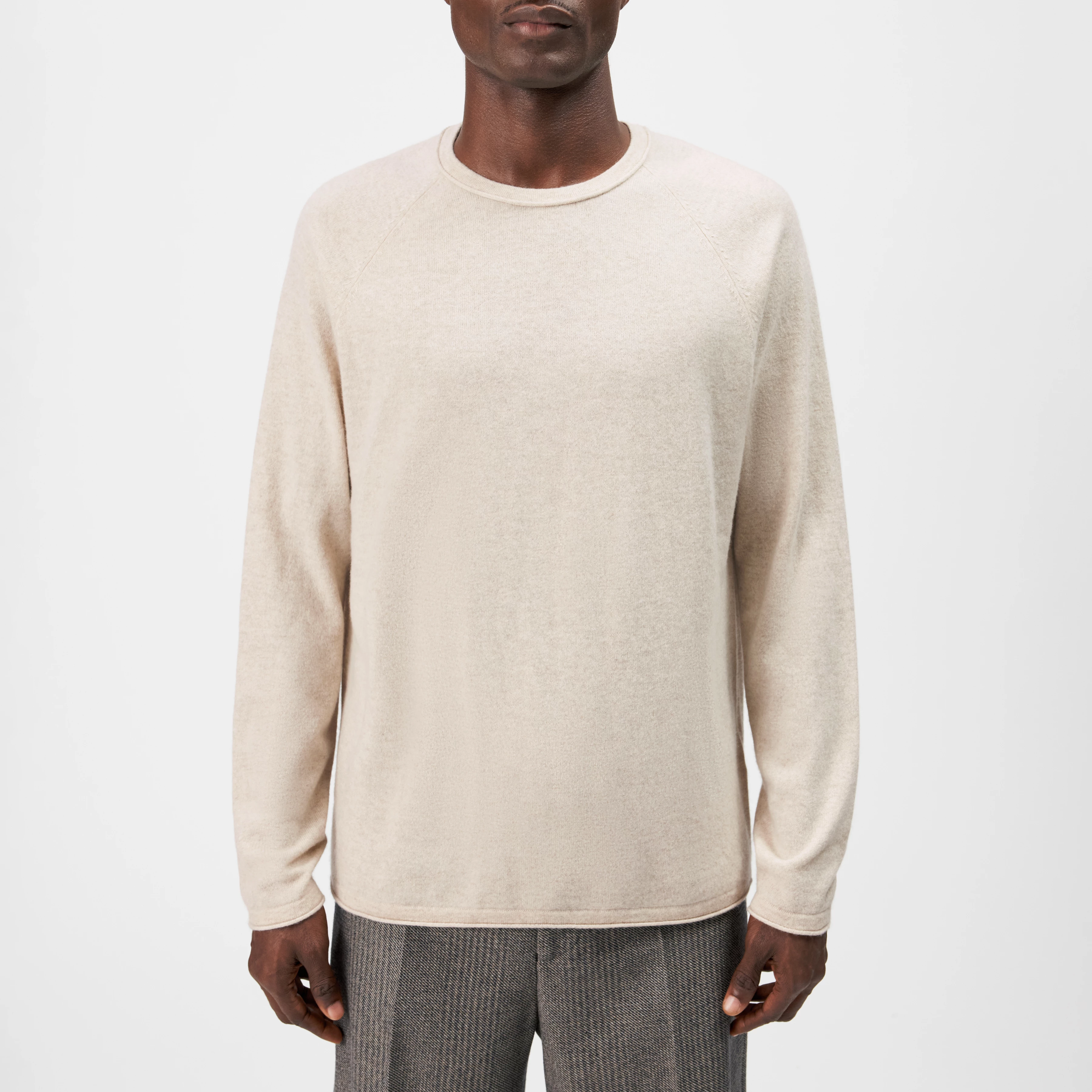 TITZIAN - Long sleeve top in 100% cashmere - men - beige - Frontansicht