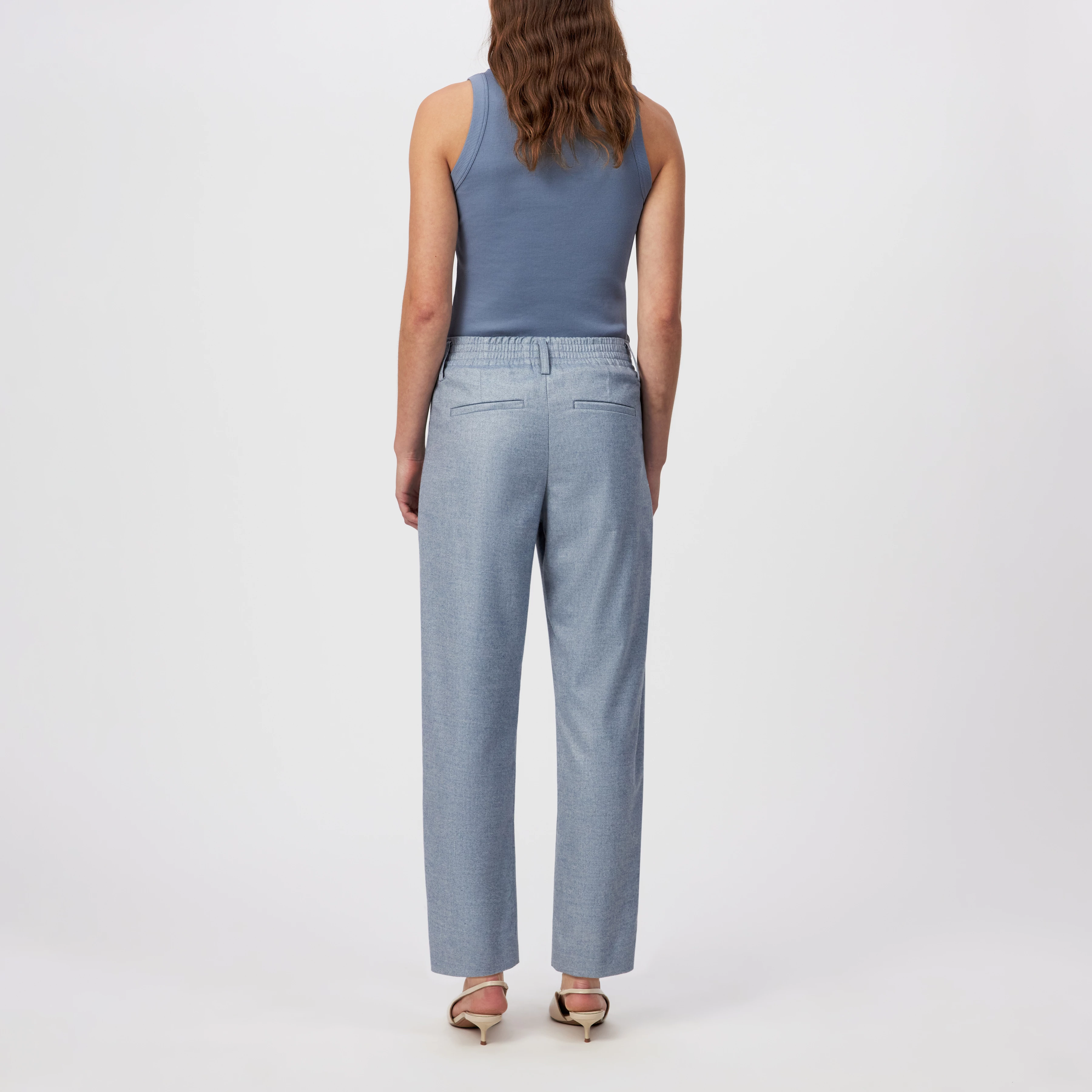 DISPATCH_0 - Pleated trousers in soft flannel - women - blue - Rückansicht