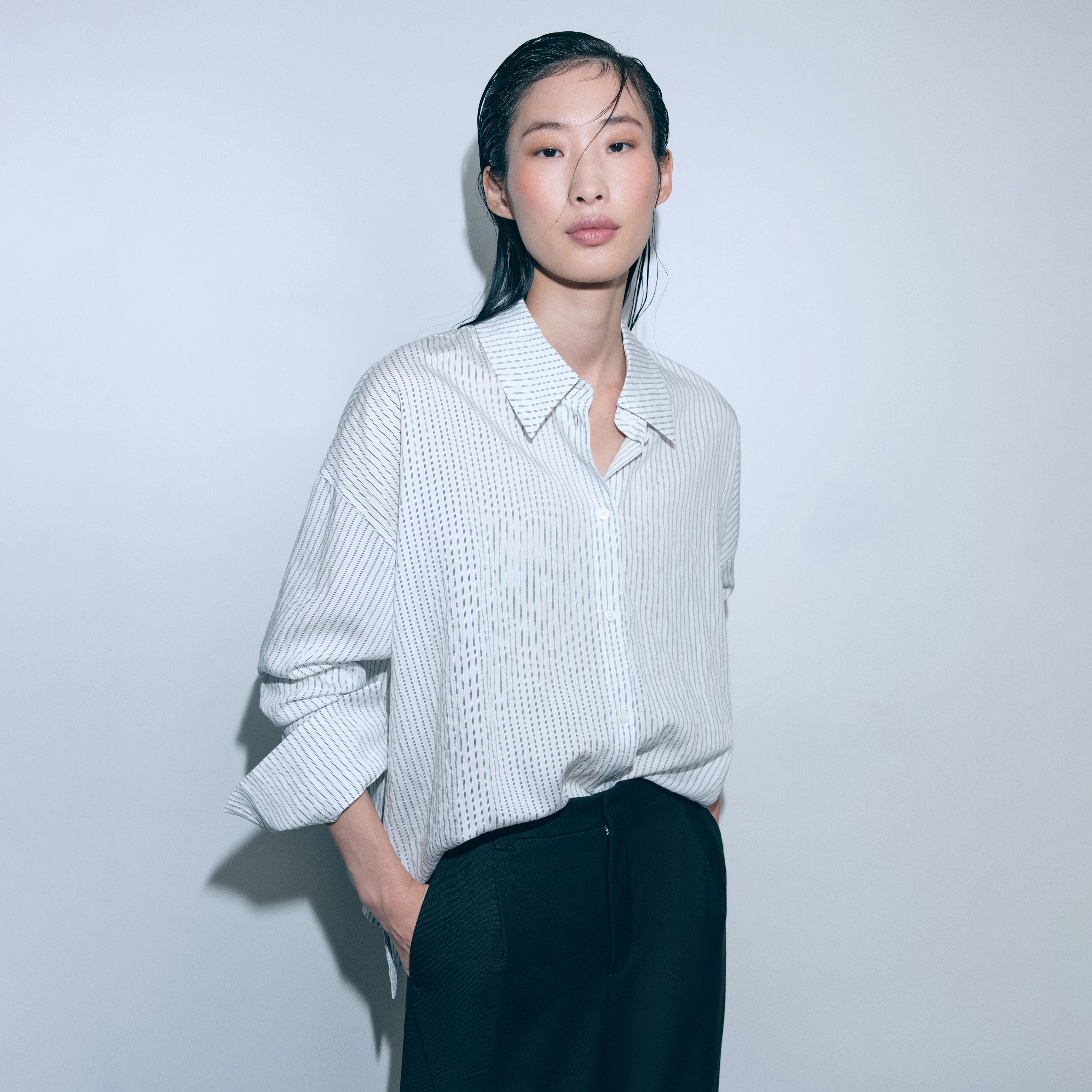 CLOELIA - Klassische Hemdbluse in Viskose-Mix - Damen - off white