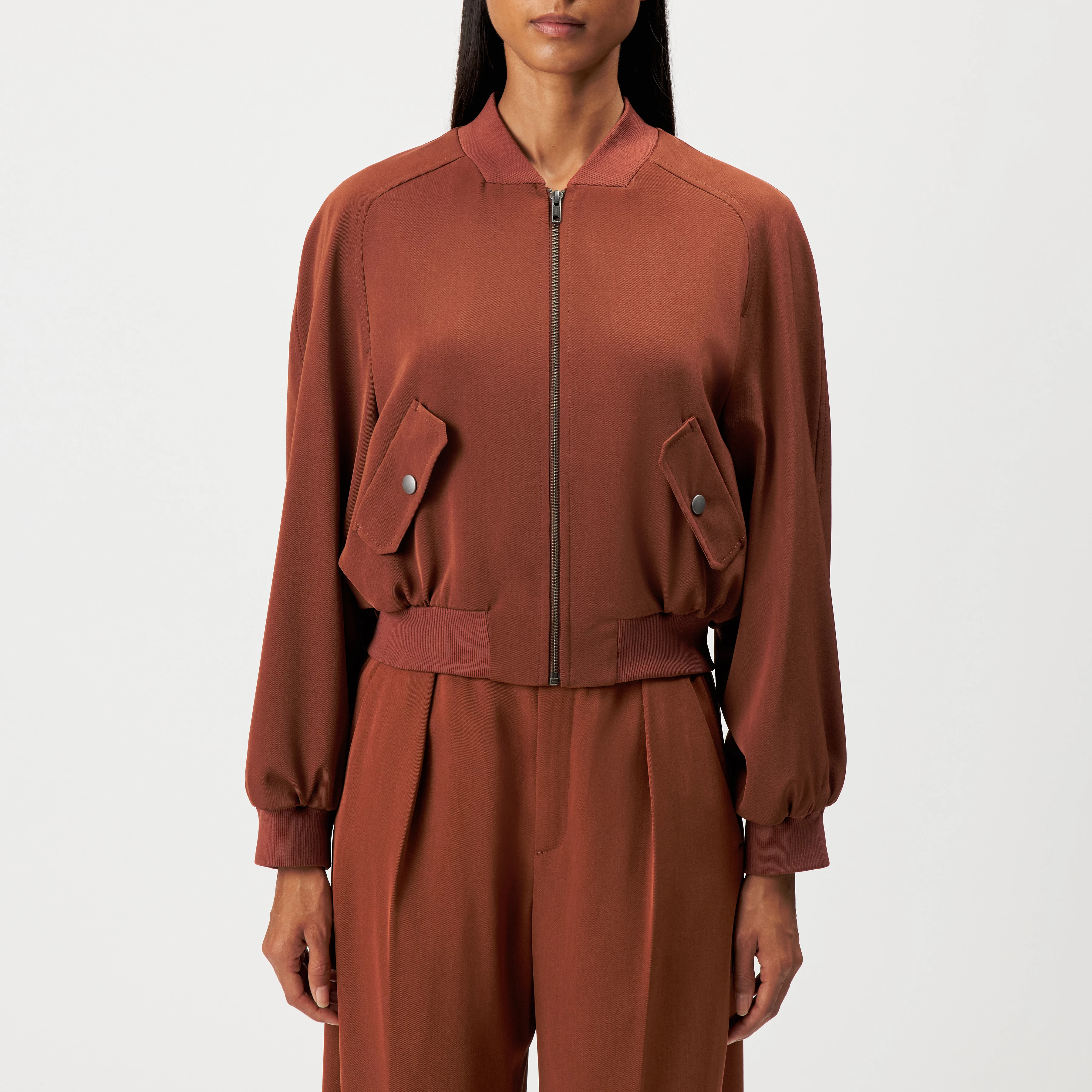 MARHAM - Blousonjacke in Techno-Gewebe - Damen - rot - Frontansicht
