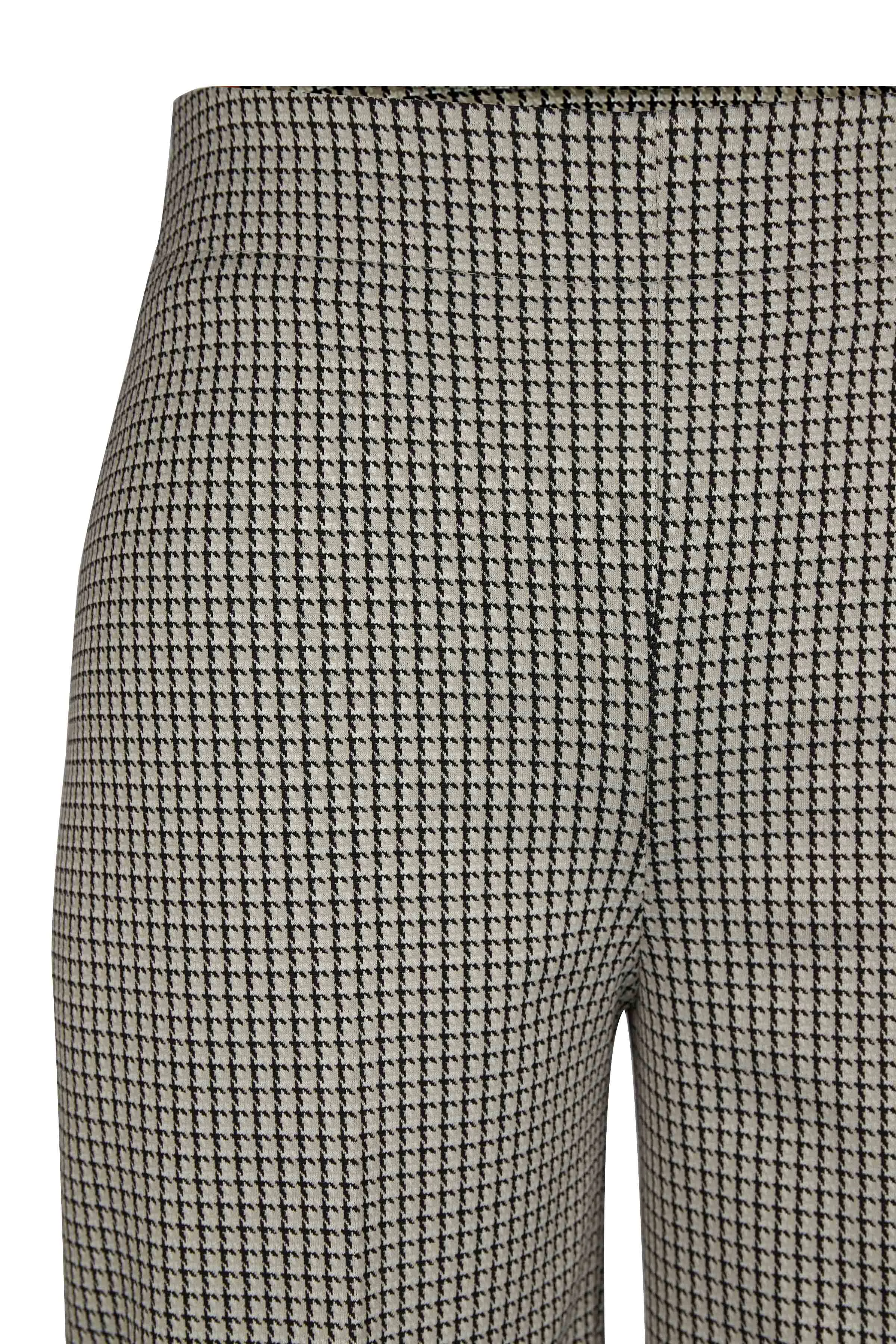 BEFORE - marlene trousers in jersey with houndstooth design - women - black - Freisteller Detailansicht
