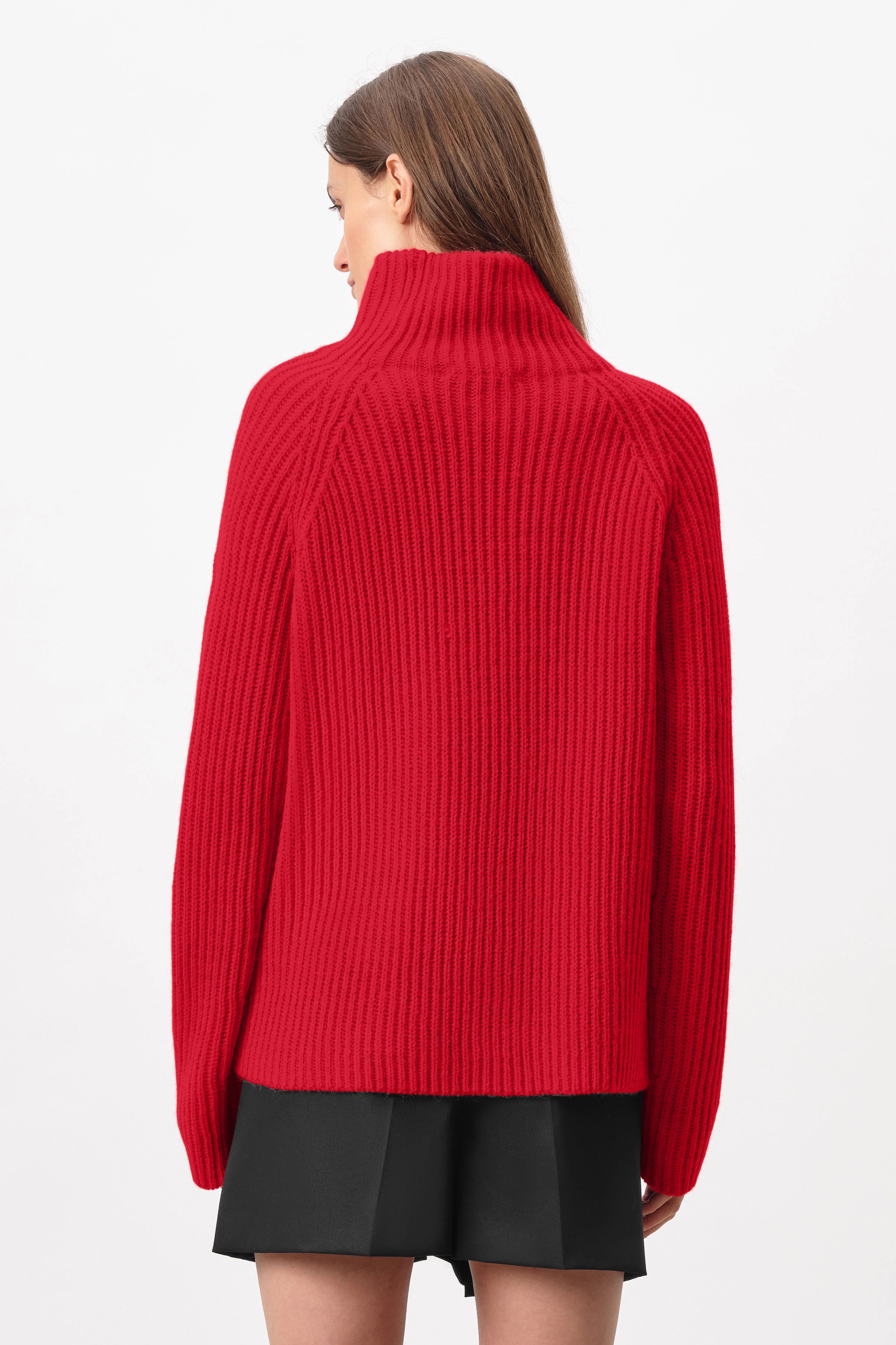 ARWEN - Rollkragenpullover in Alpaka-Woll-Mix - Damen - rot - Rückansicht