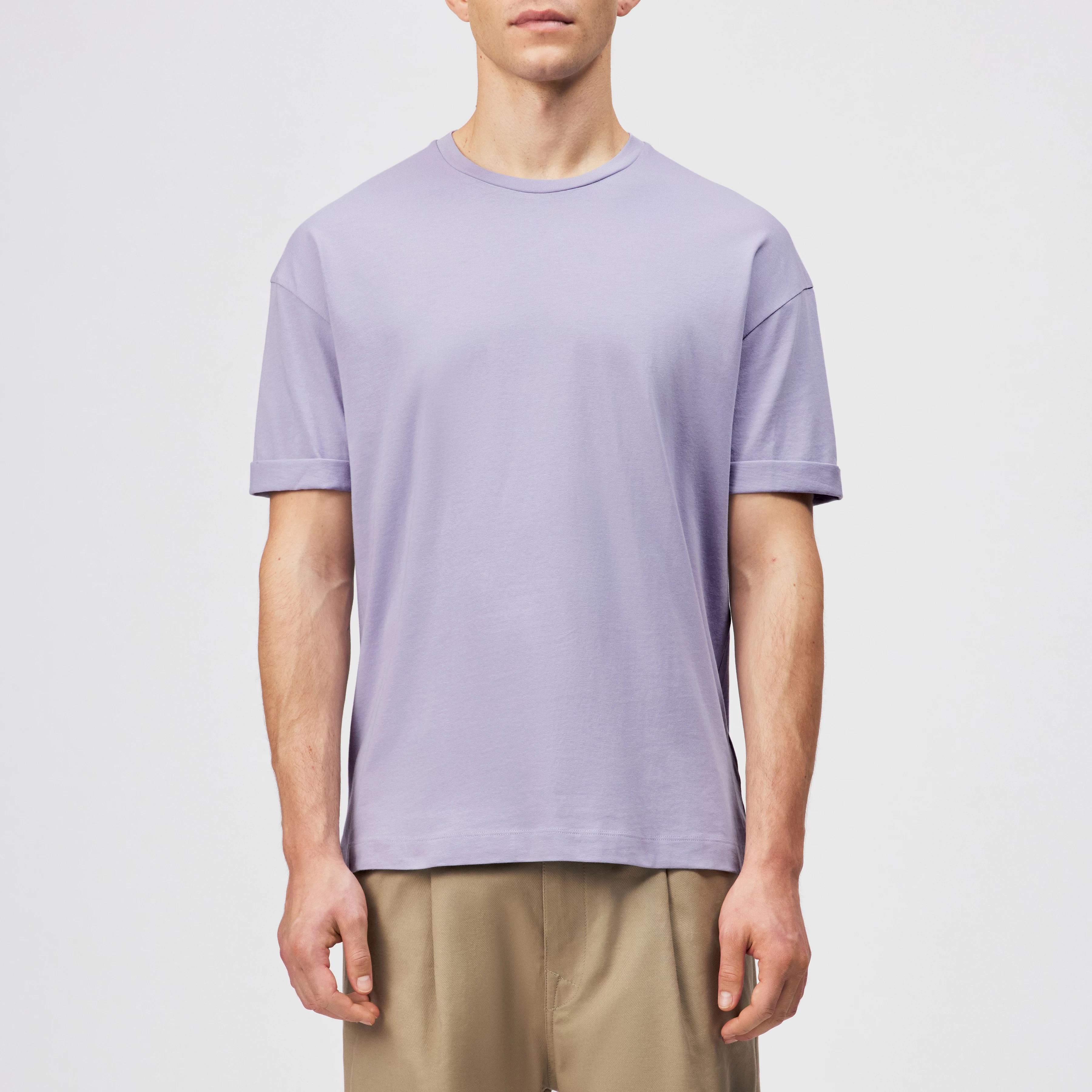 THILO - Relaxed Fit T-Shirt in reiner Baumwolle - Herren - lila - Frontansicht