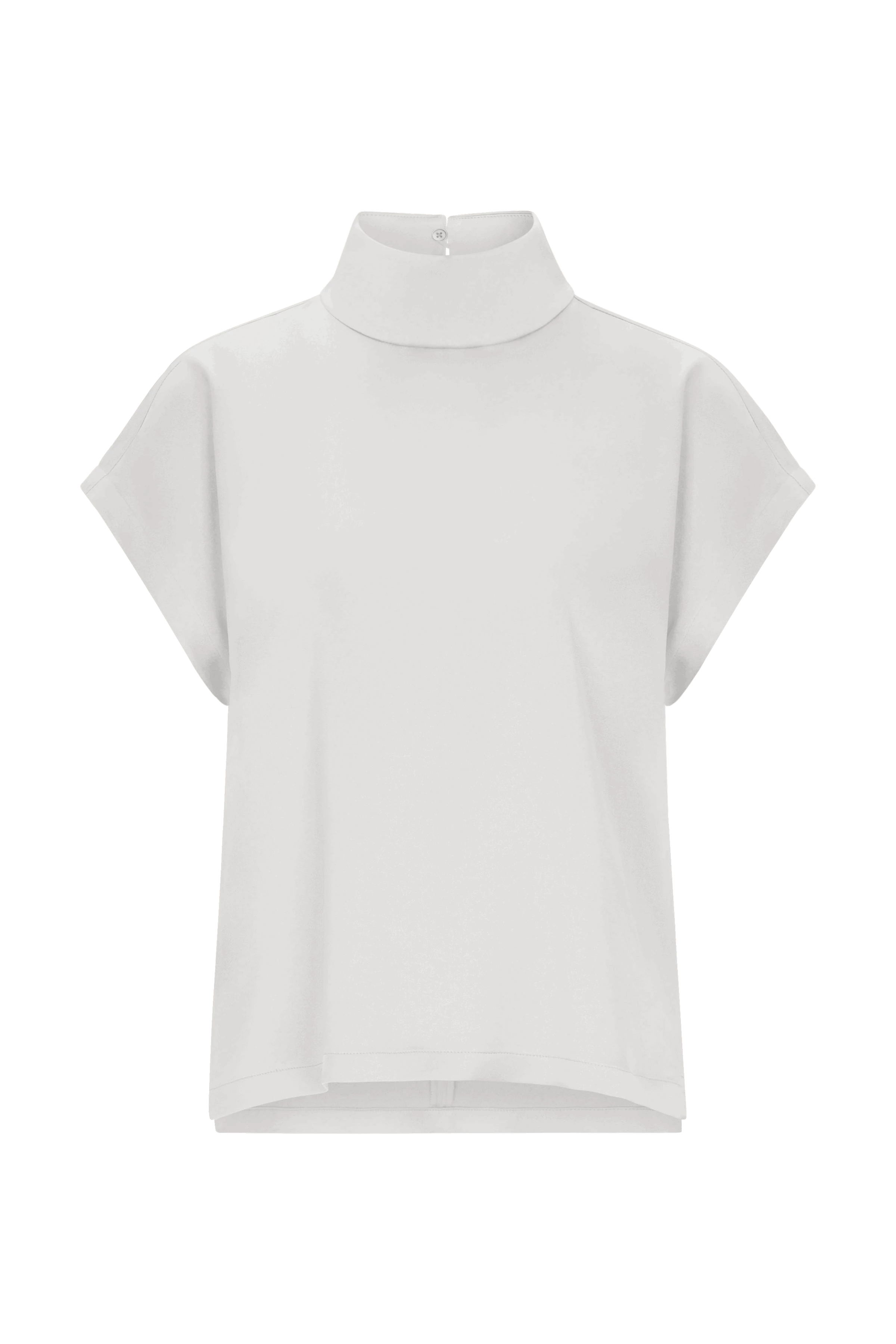 ALARIA_1 - Shirt blouse with stand-up collar in satin - women - grey - Freisteller Frontansicht