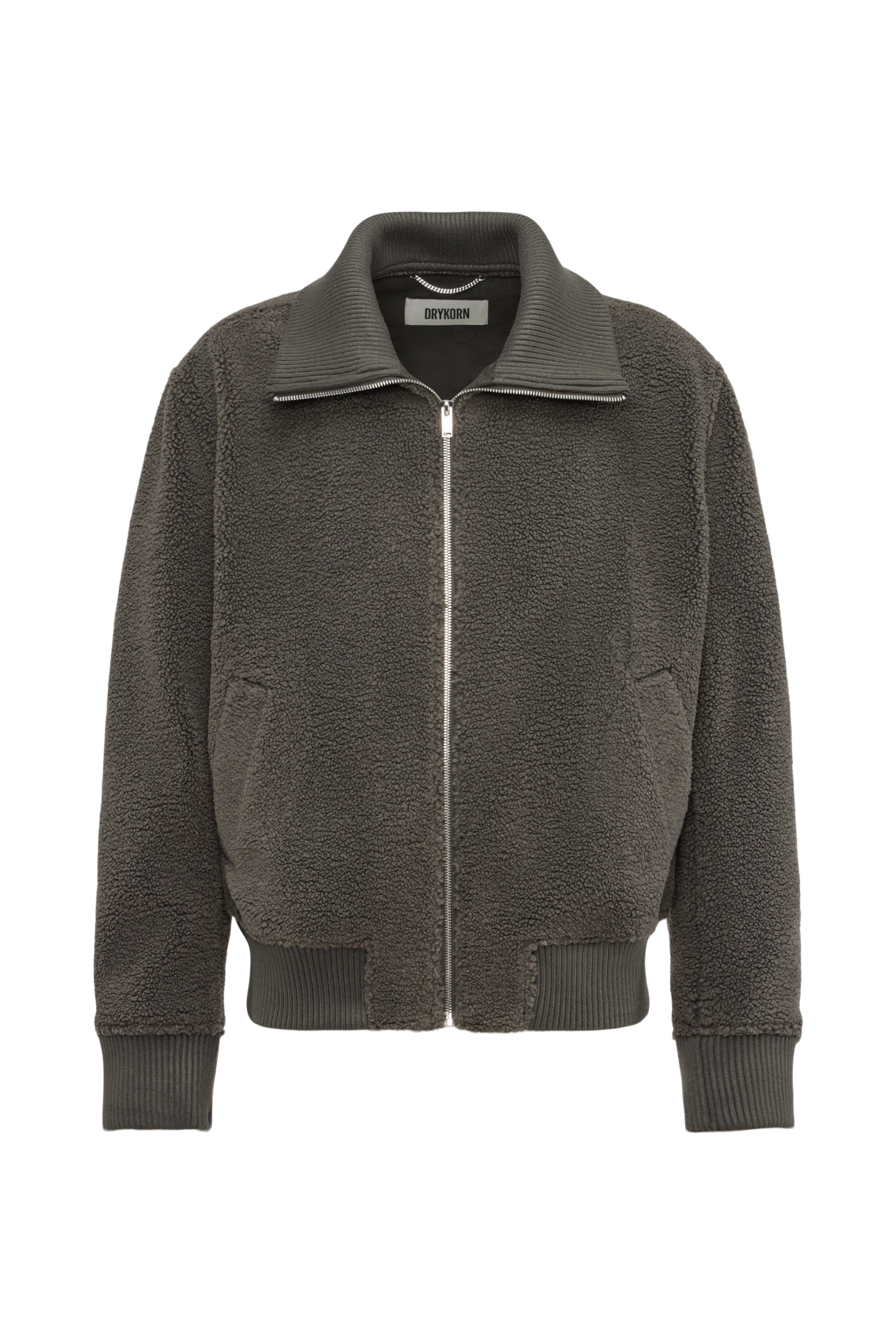 GRALON - Teddy Blouson Jacke in Fleece - Herren - grün - Freisteller Frontansicht