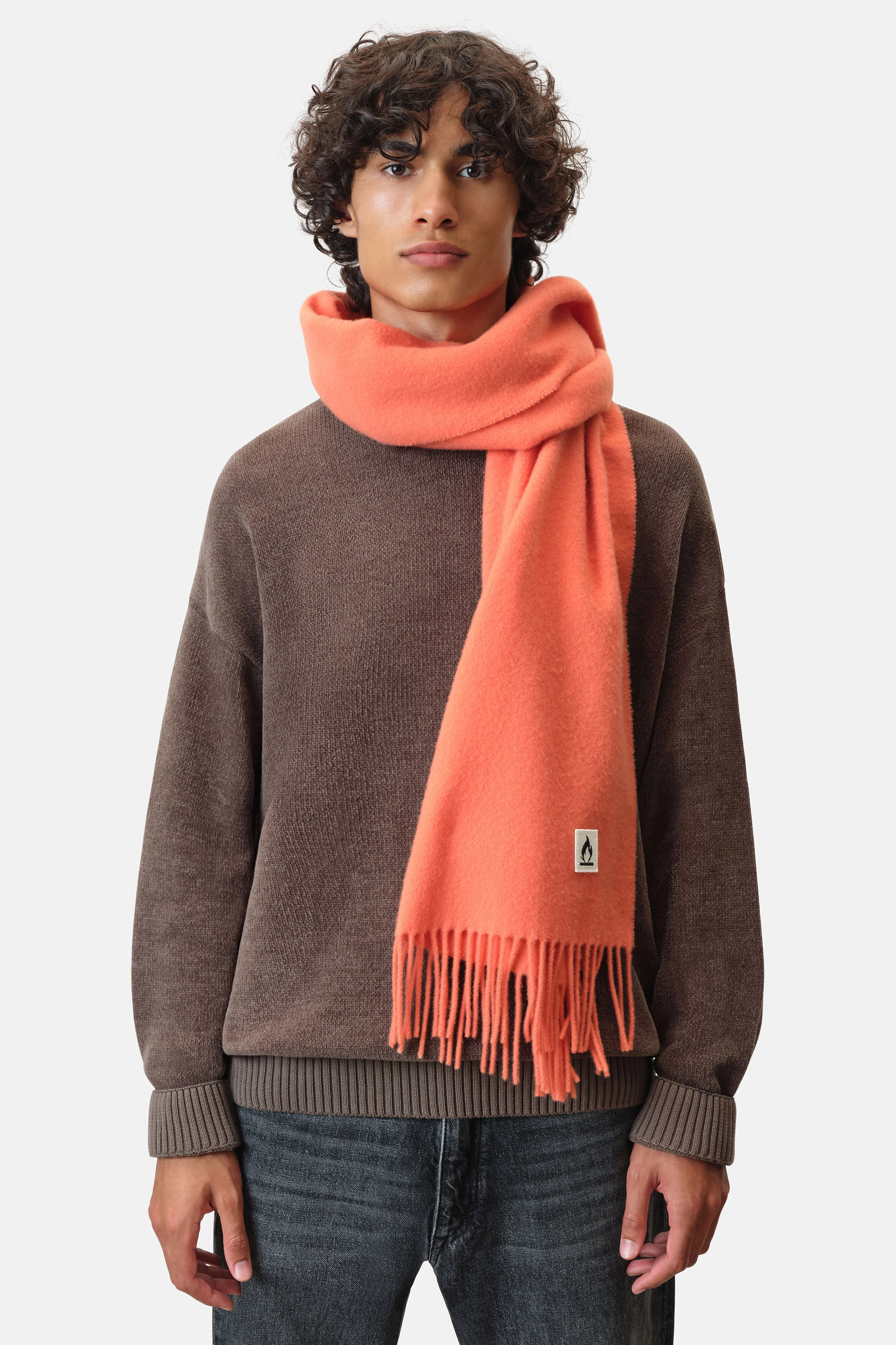 GAZE - Schal in reiner Wolle - Unisex - orange - Frontansicht