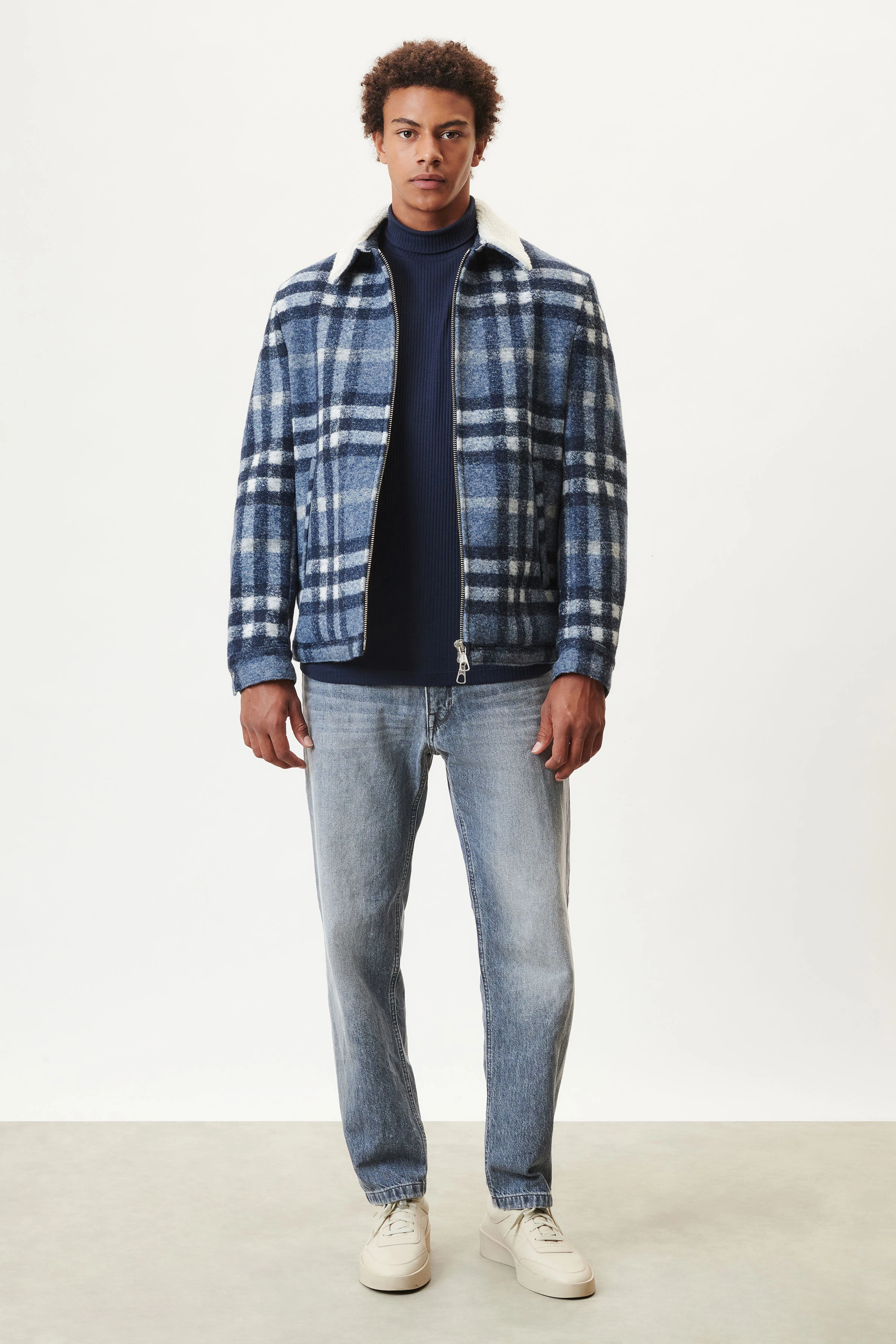 RIKKA - blouson jacket in wool mix - men - blue - Ganzkörper-Frontansicht