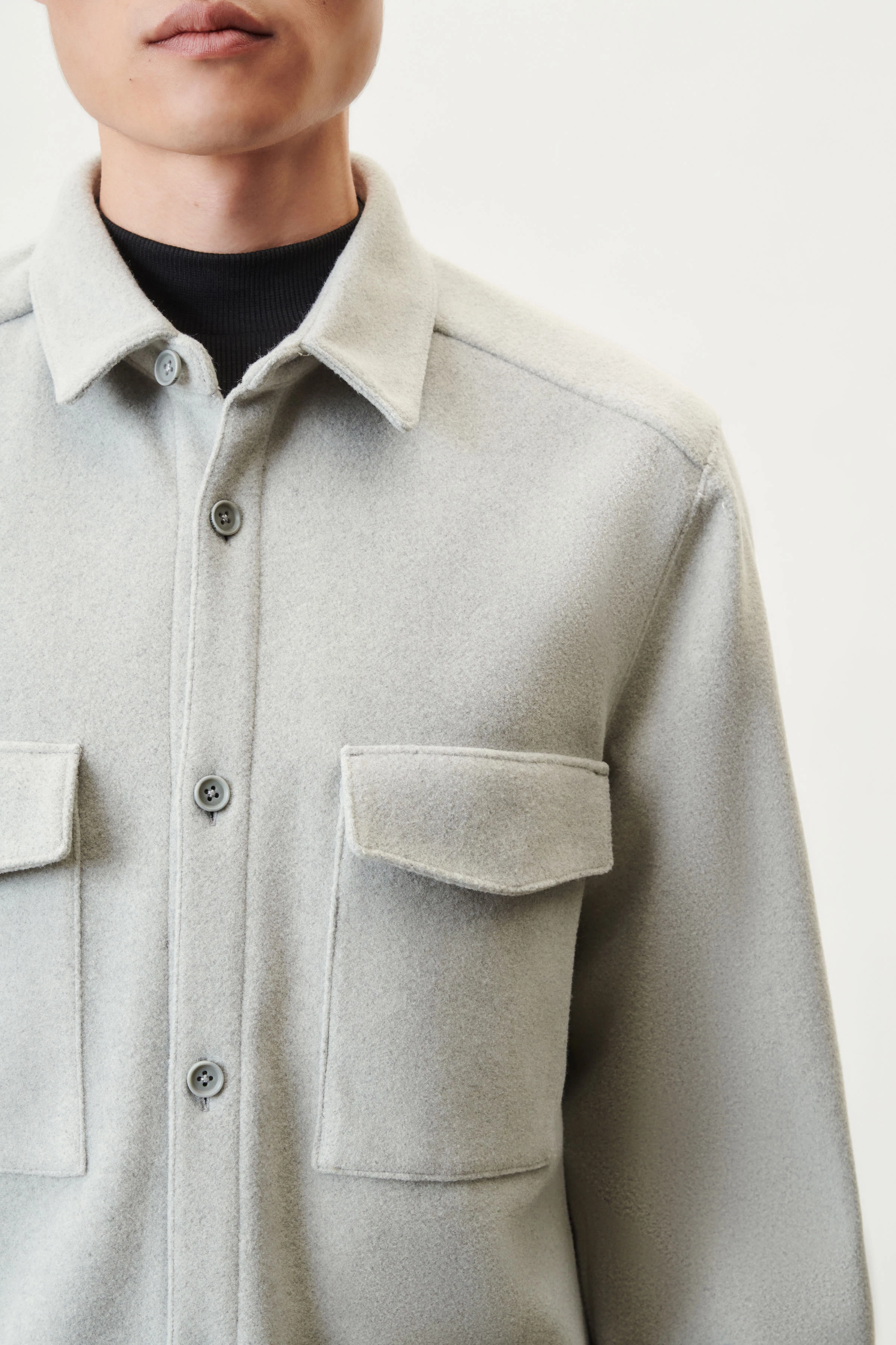 GUNRAY - Relaxed Fit Overshirt in Fleece - Herren - grau - Seitenansicht