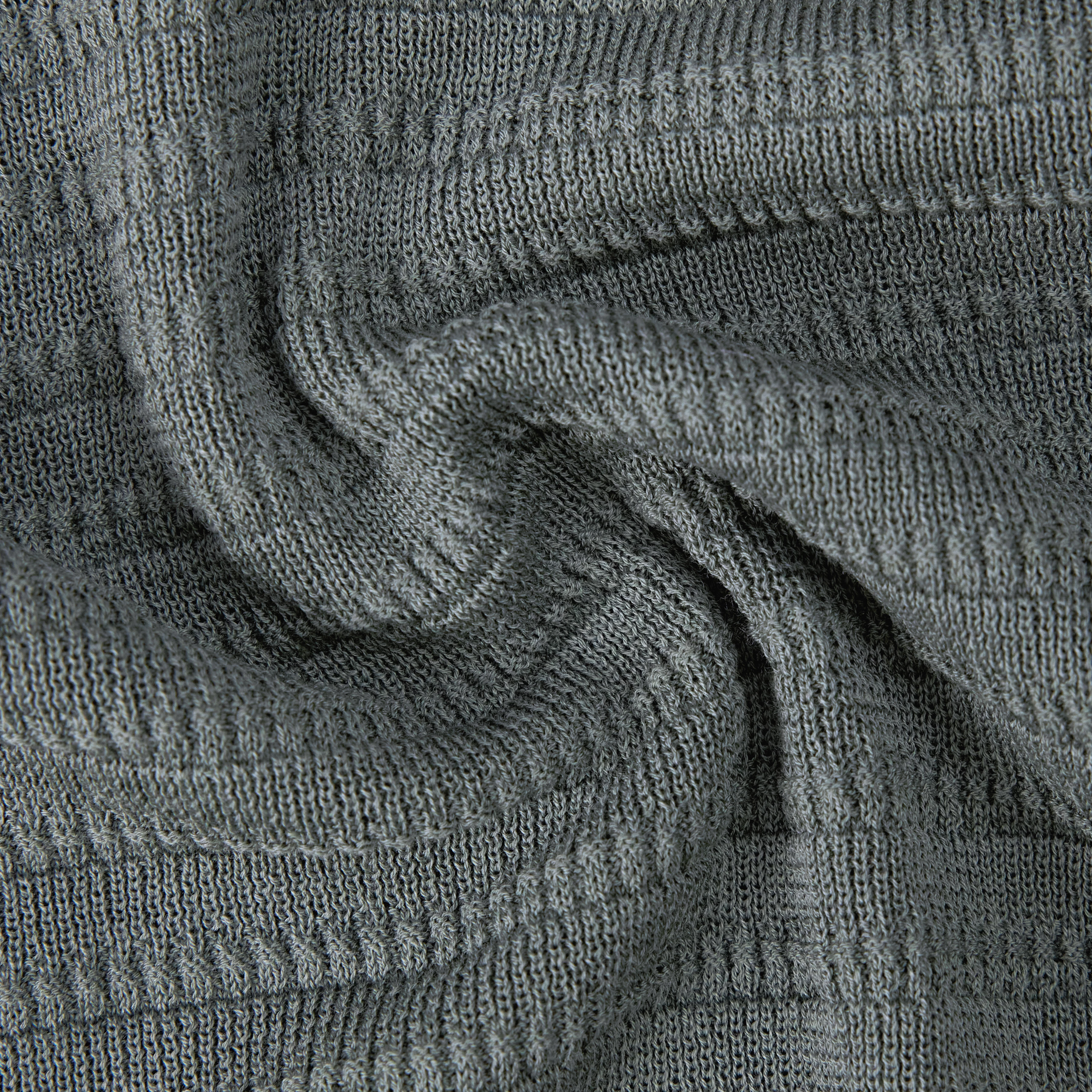 BRAIAN - Knitted polo in mercerised cotton - men - green - Materialbild (B2C)