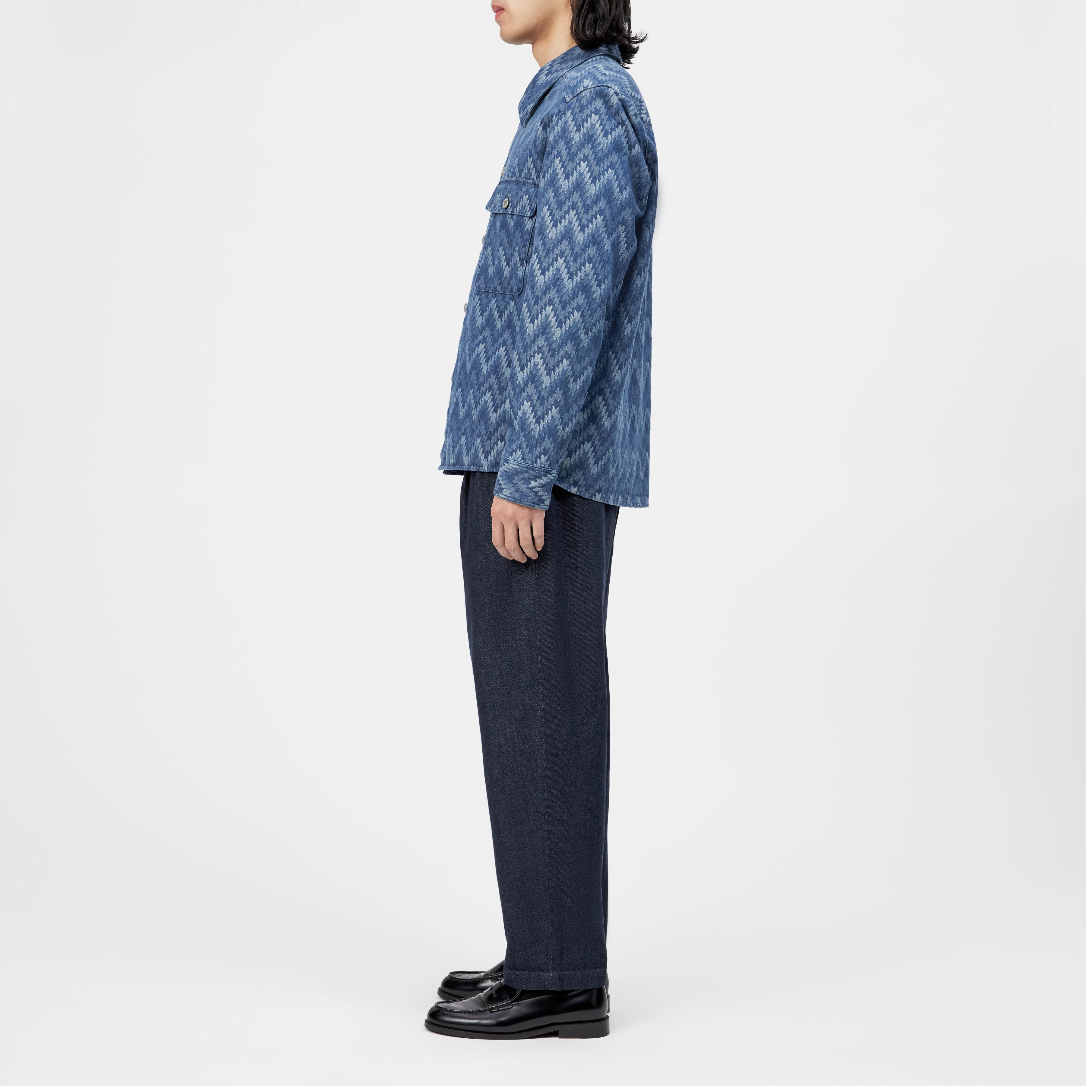 LIJAS - Overshirt mit Brusttasche in Denim - Herren - blau - Seitenansicht