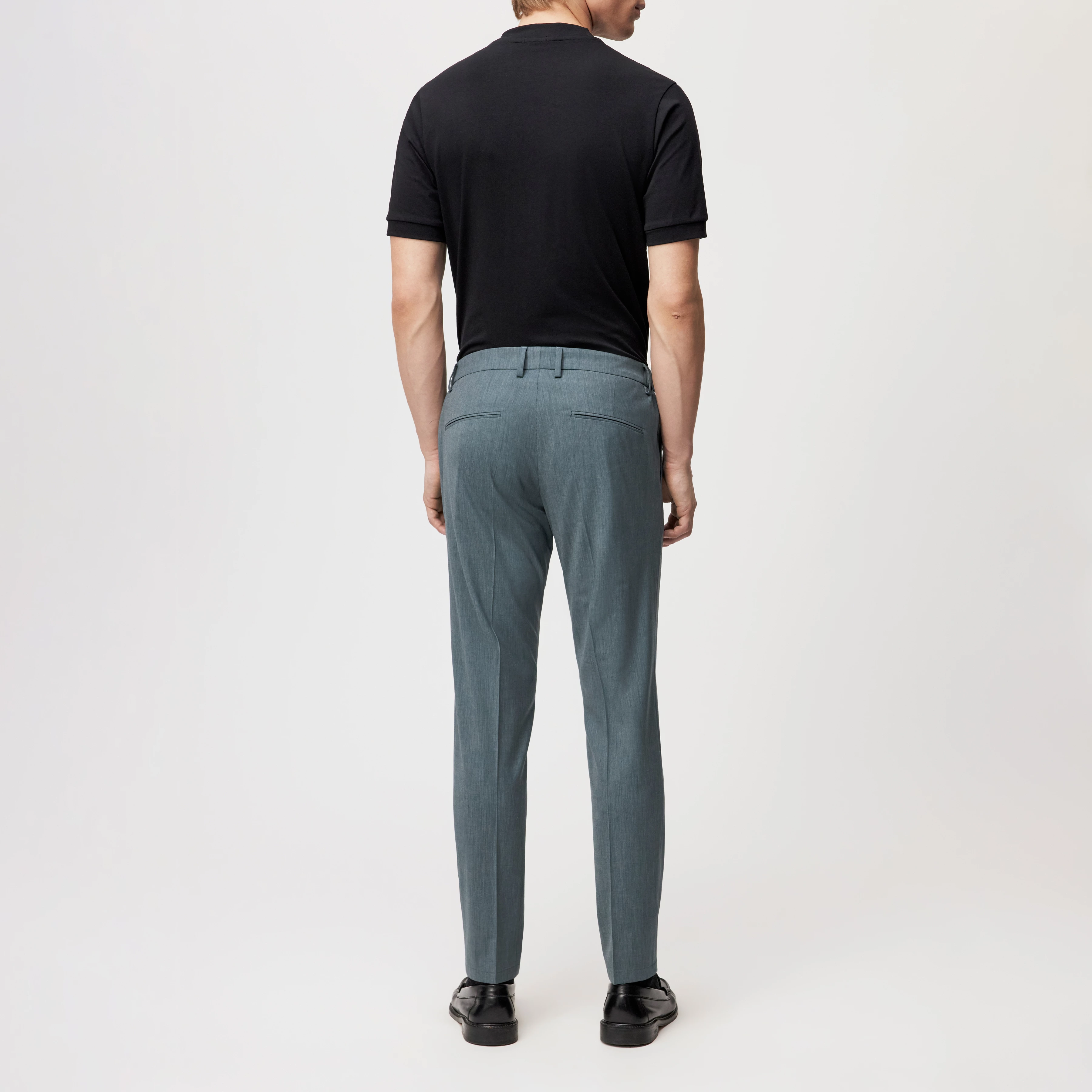 AJEND_SK - Konfektionierte Slim Fit Hose in Woll-Mix - Herren - grün - Rückansicht