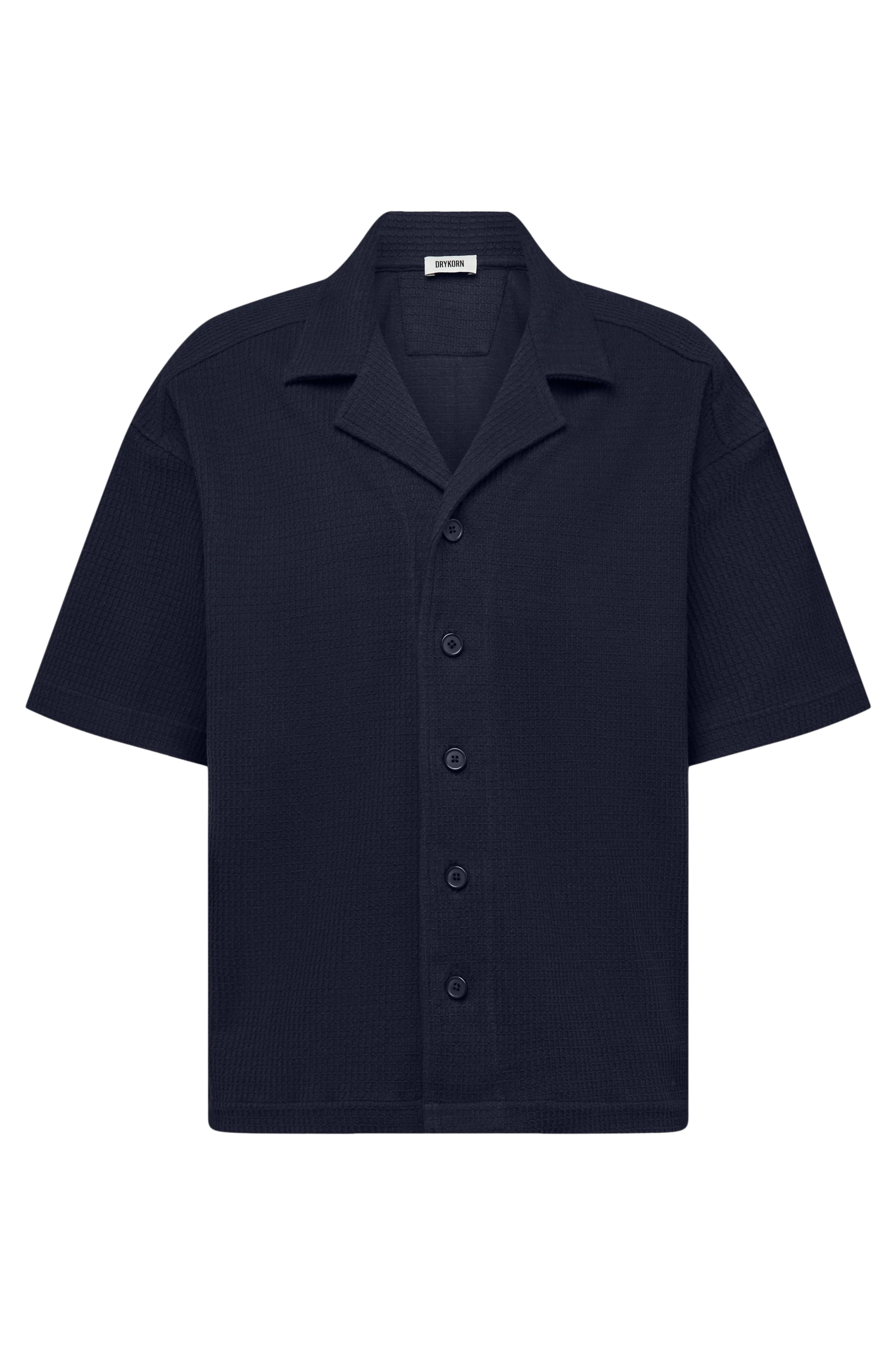 BASIIL - Relaxed Fit short-sleeve shirt in Dry Touch cotton - men - blue - Freisteller Frontansicht