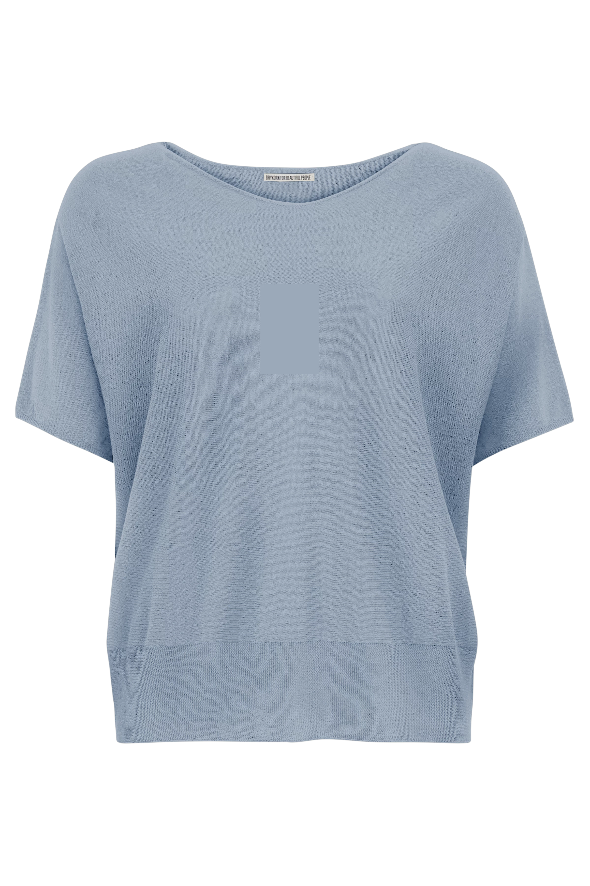 SOMELI - knitted t-shirt in cotton crepe - women - blue - Freisteller Frontansicht