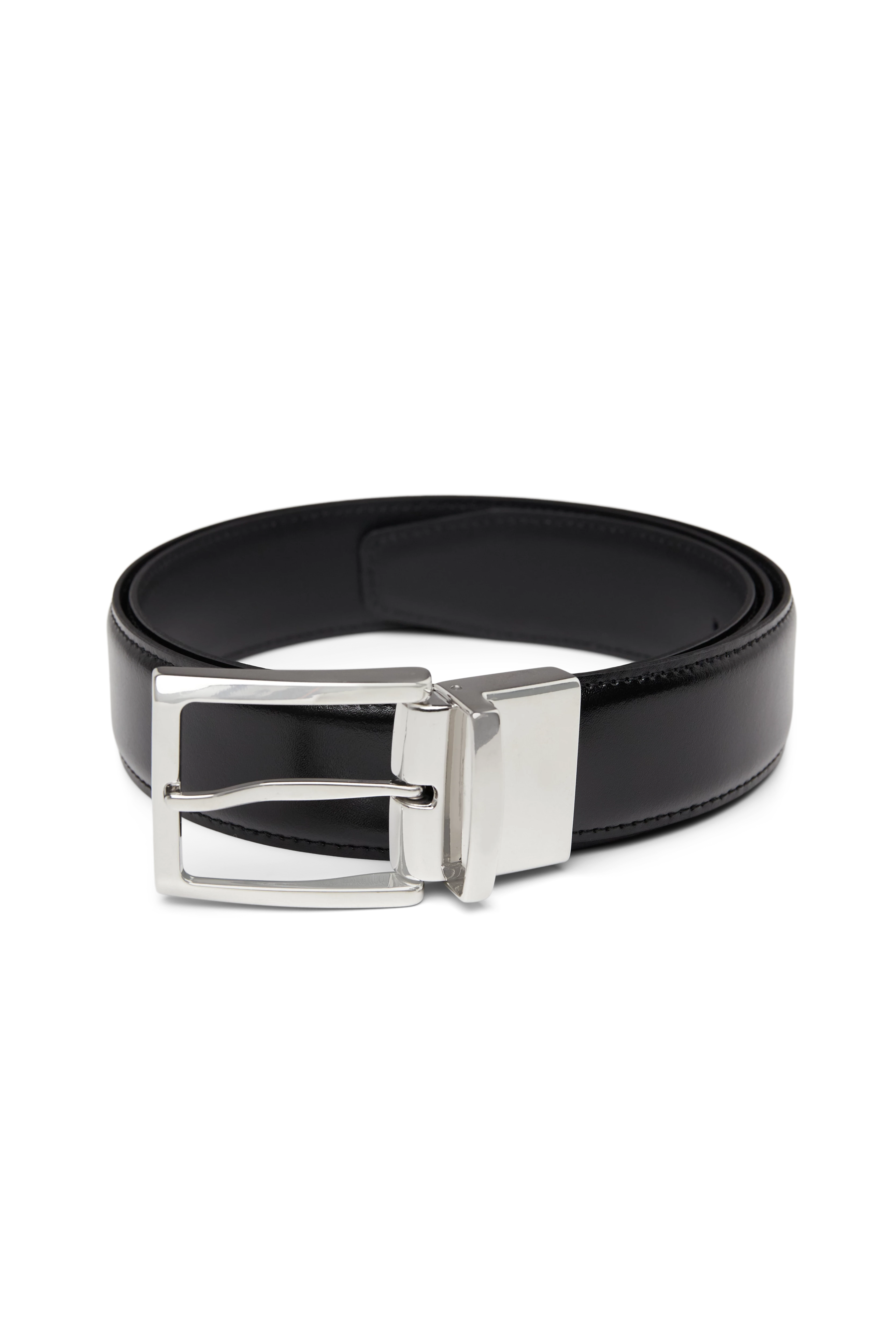 RABBON - Leather belt - unisex - Natural Aluminium - Freisteller Frontansicht
