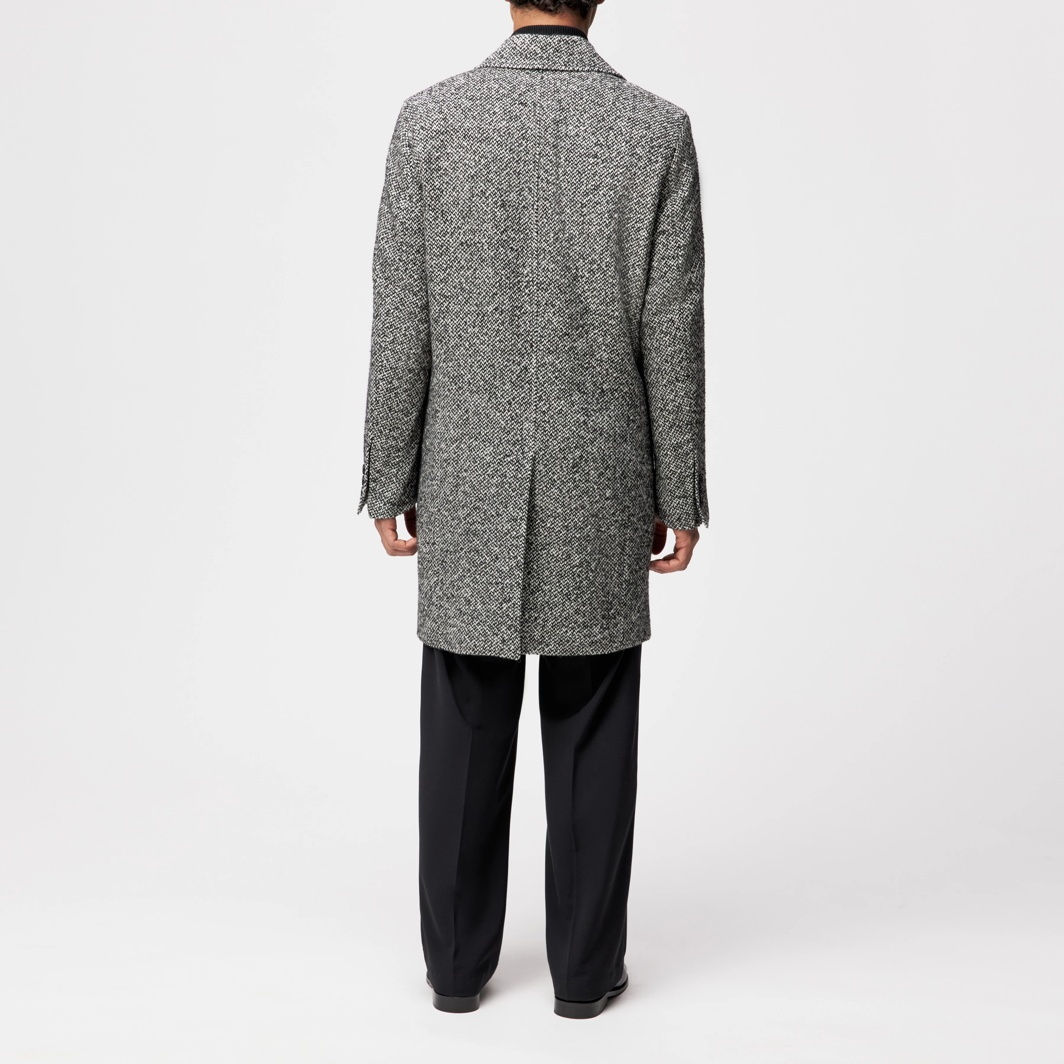 NEKOLA - Doppelreihiger Mantel in Woll-Mix - Herren - schwarz - Rückansicht