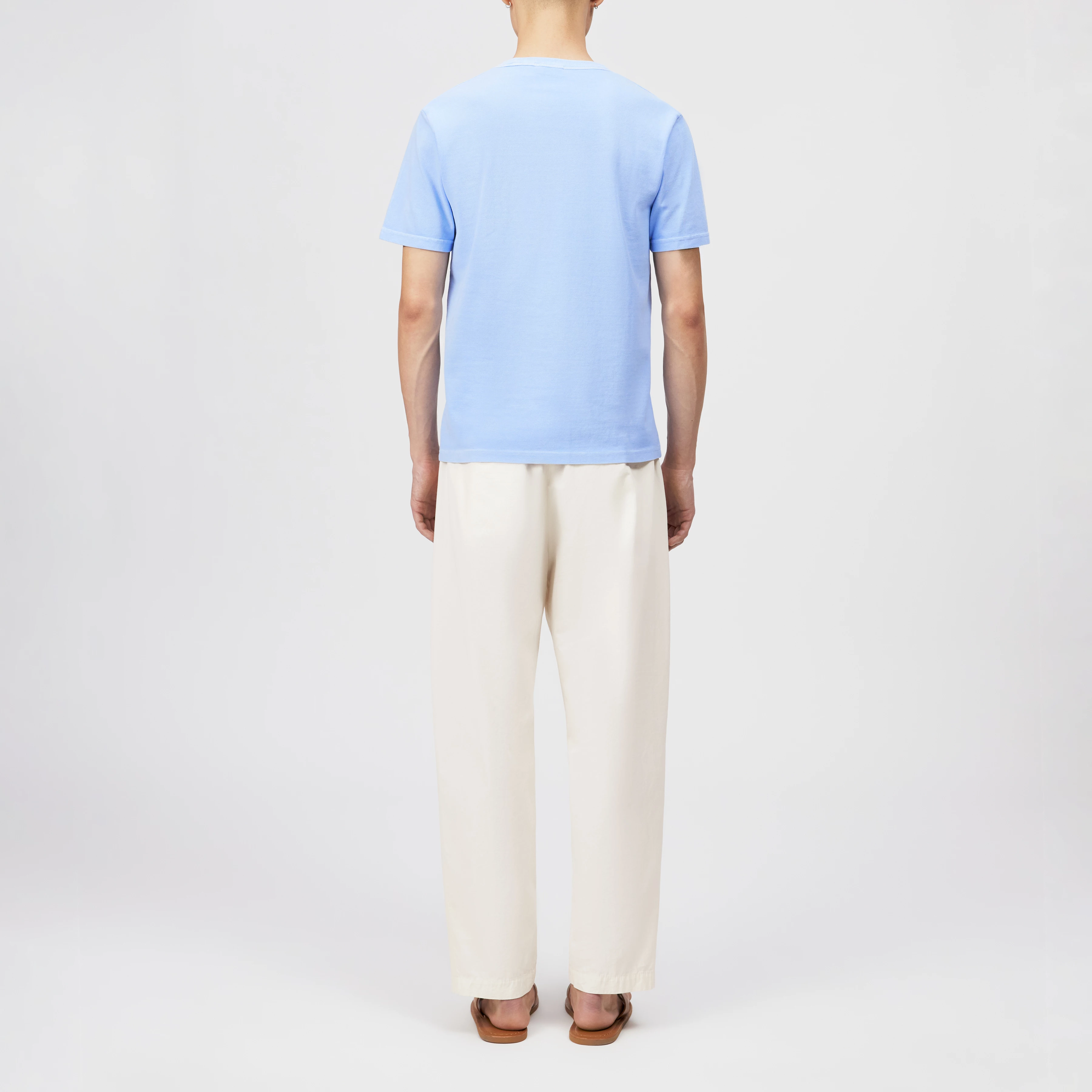 JULIENO - Slim Fit T-Shirt in leichtem Baumwoll-Jersey - Herren - blau - Rückansicht