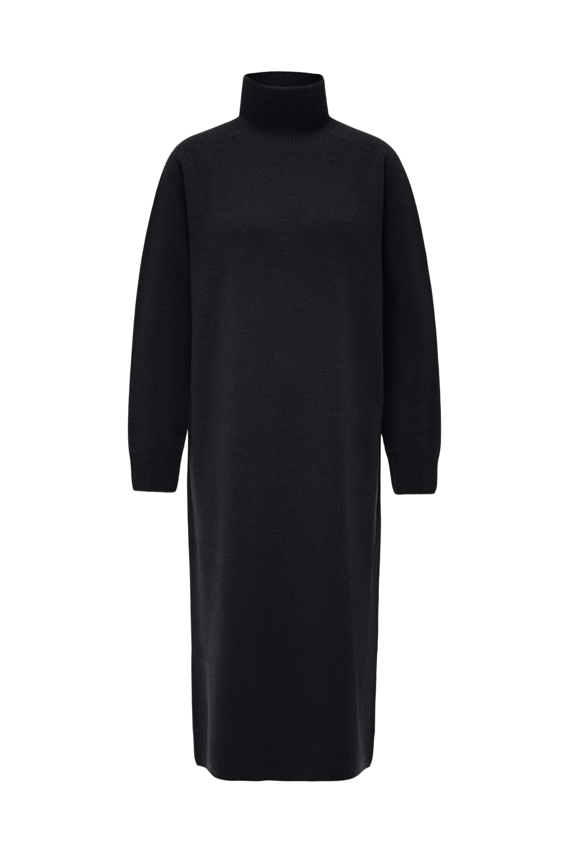 ALINOY - Strickkleid in Schurwolle - Damen - schwarz - Freisteller Frontansicht