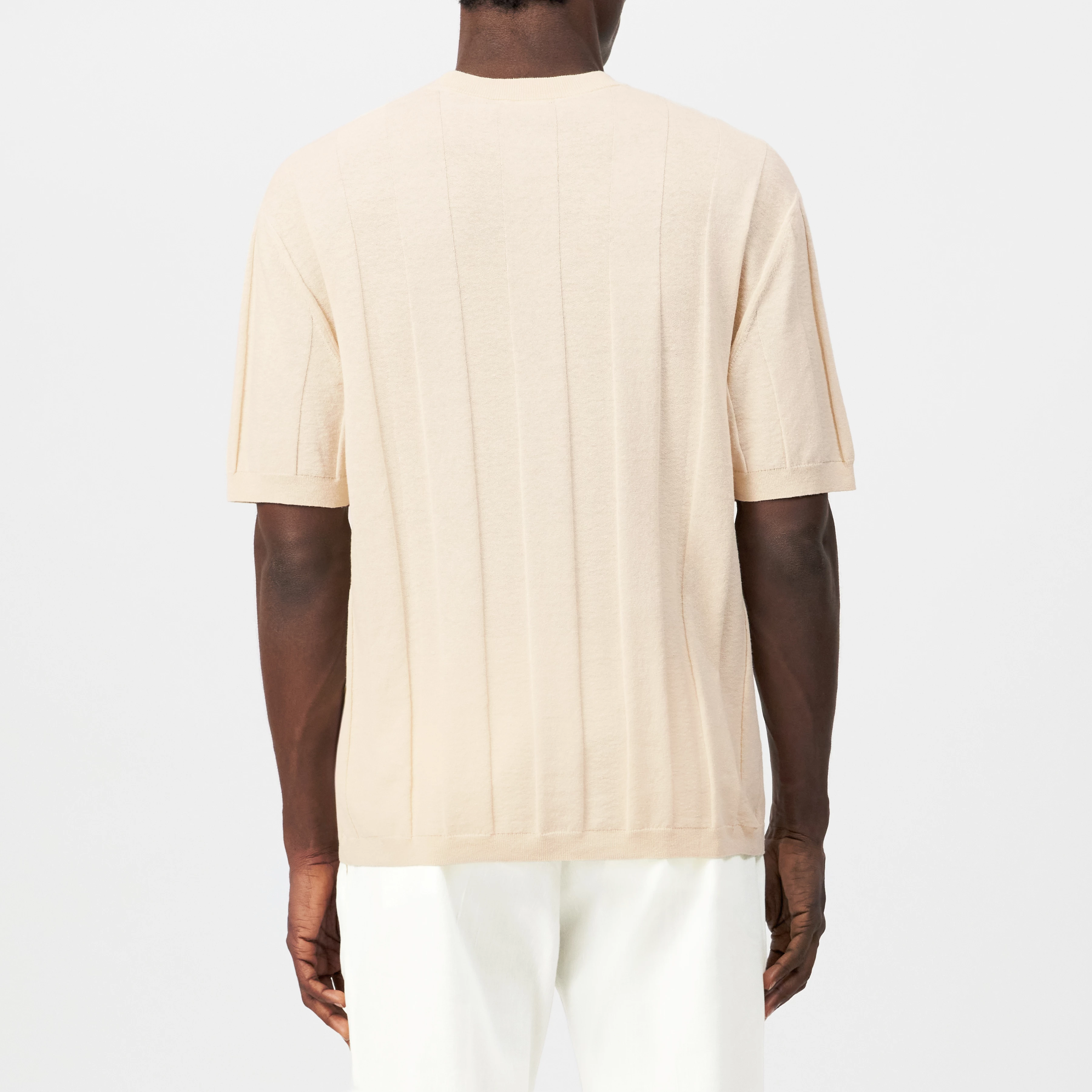 FREEKO - Regular Fit Linen-Cotton Polo Shirt - men - beige - Rückansicht