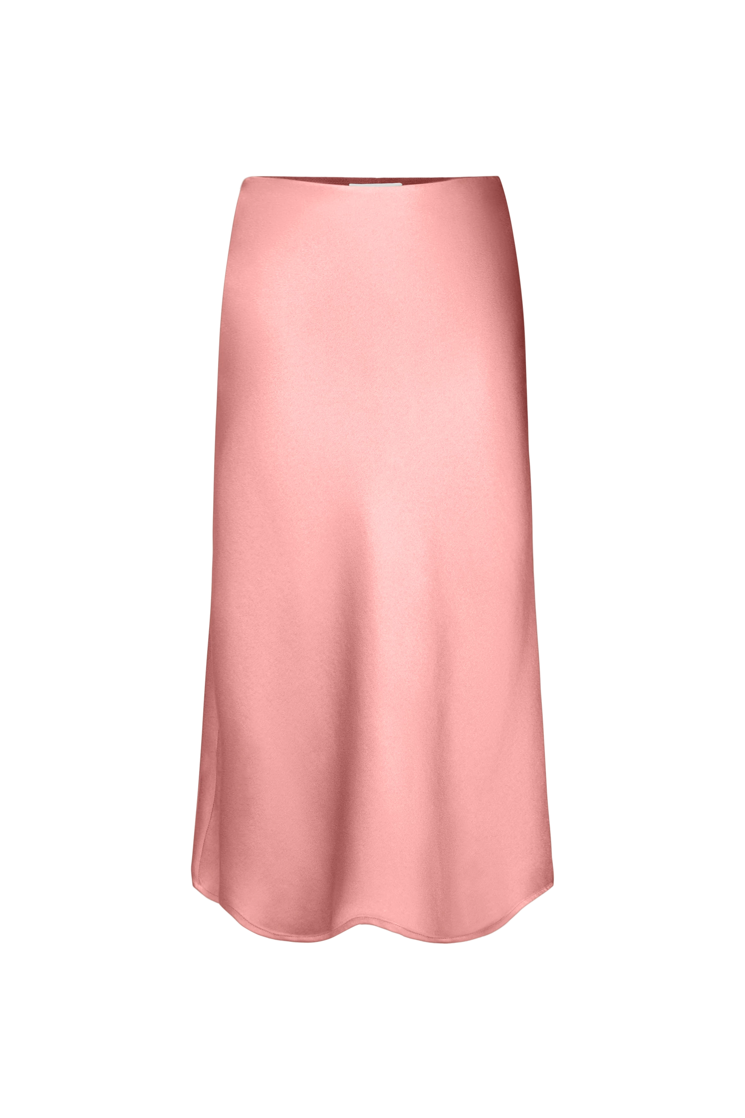 URA - Mid-length slip skirt in satin - women - orange - Freisteller Frontansicht