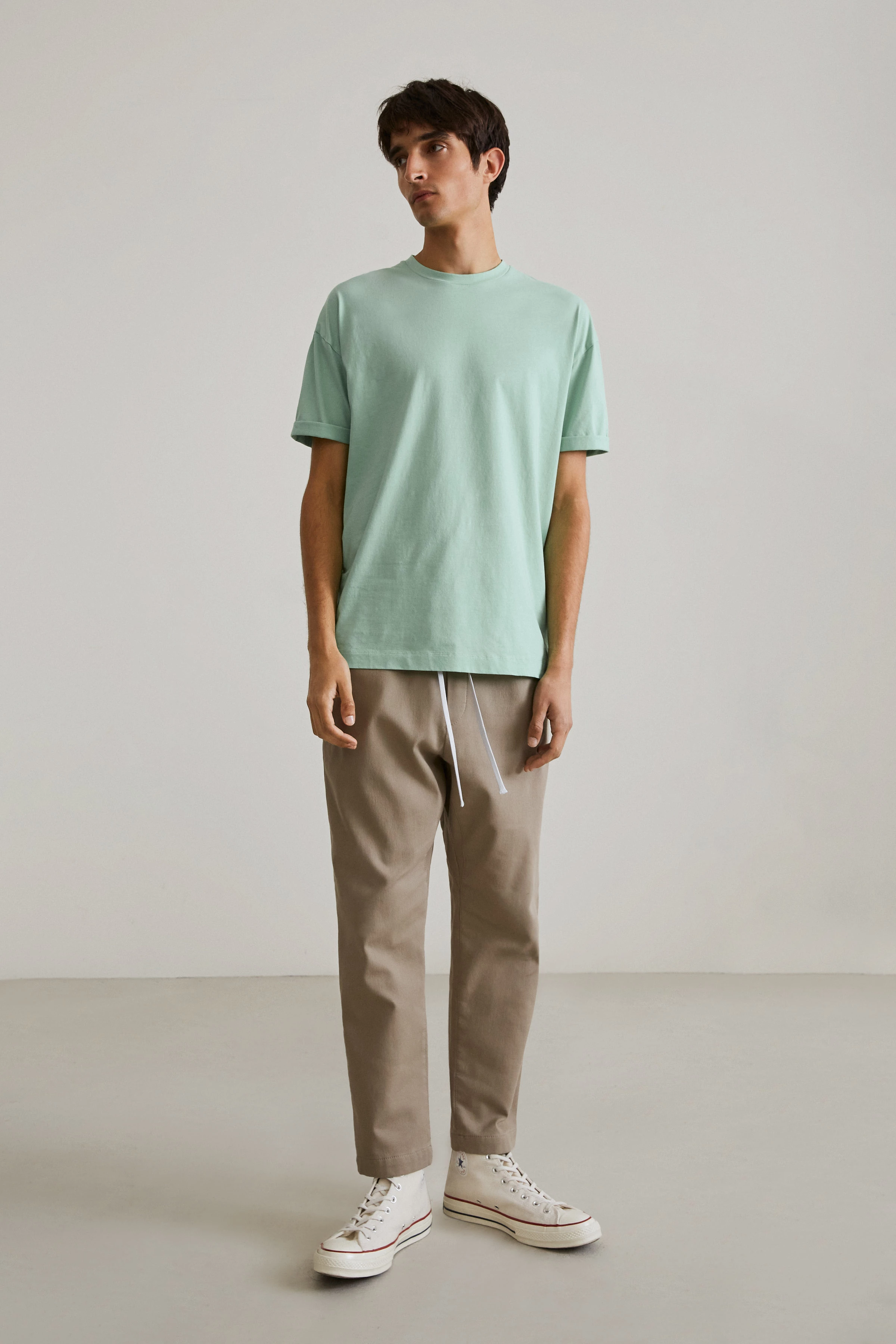 THILO - T-shirt in pure cotton - men - green - Ganzkörper-Frontansicht