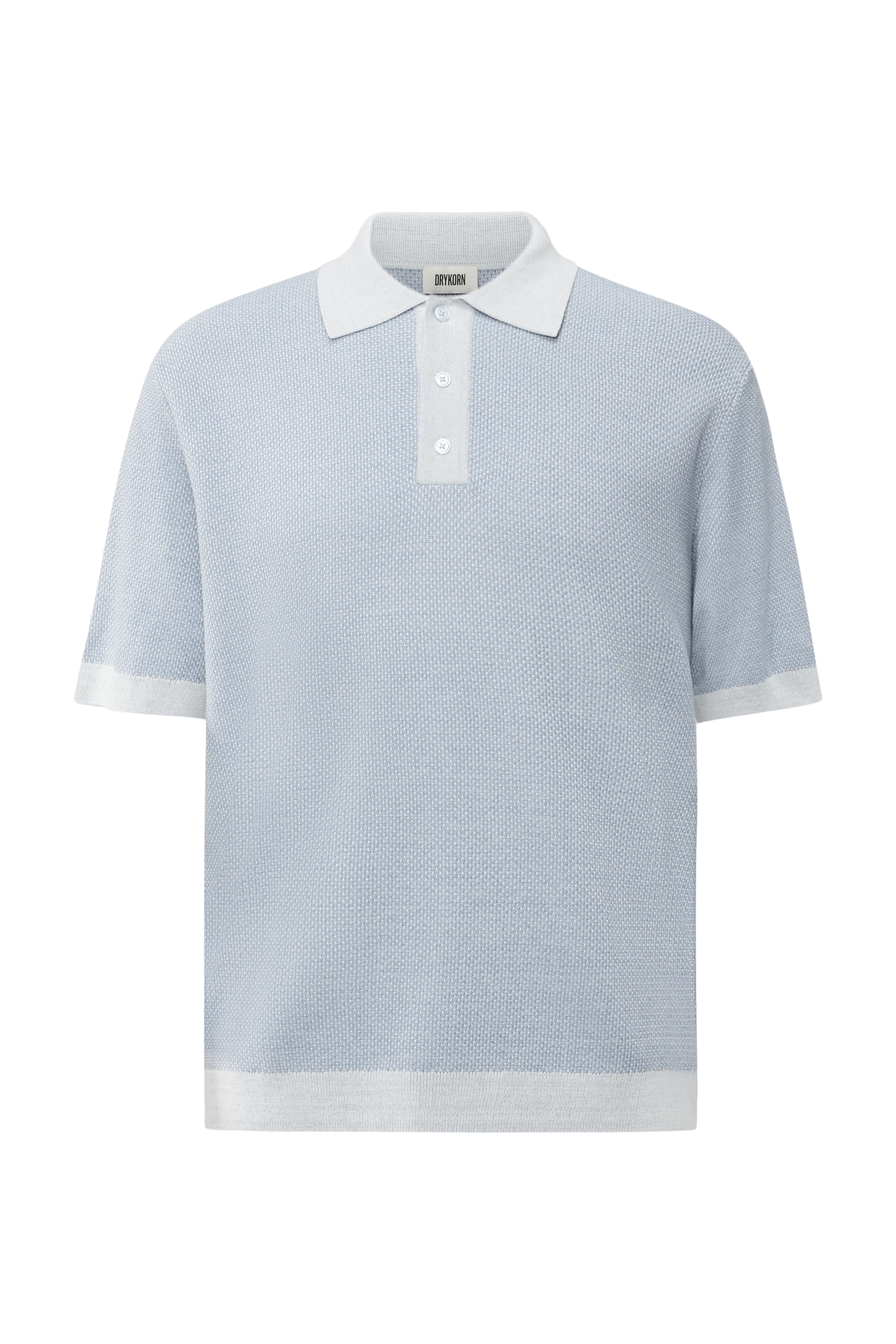 TAMIAN - Strick Polo in merzerisierter Baumwolle - Herren - blau - Freisteller Frontansicht