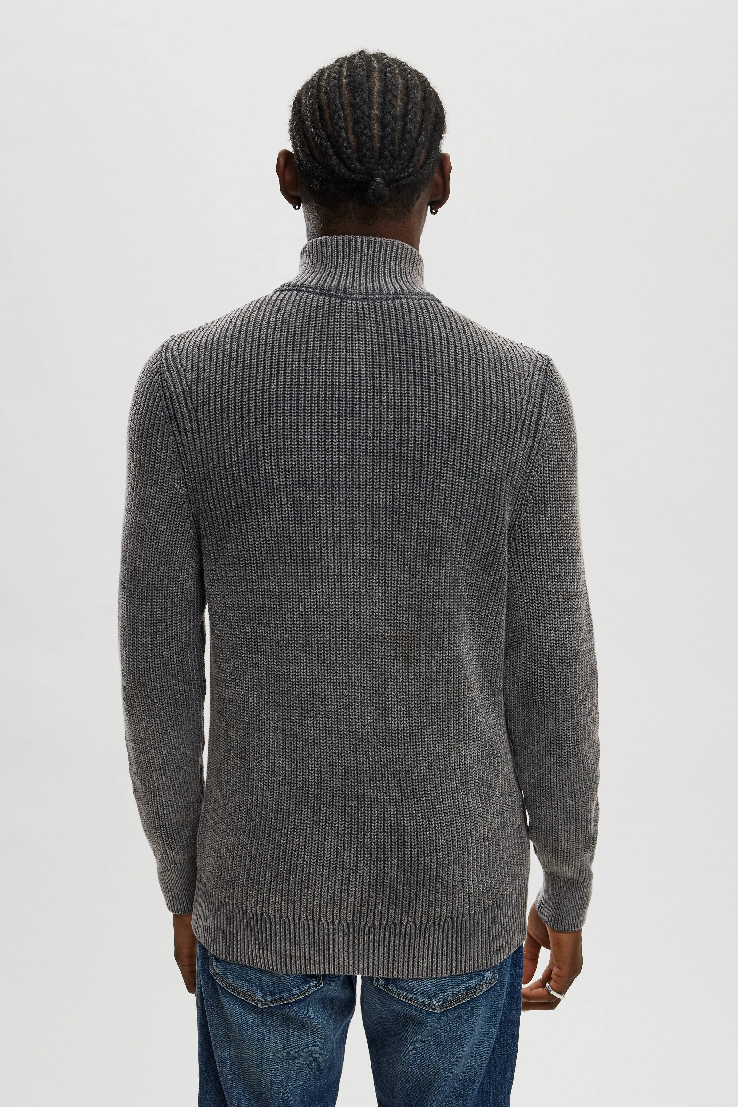 ANTONIO - Zipjacke aus Baumwolle - Herren - grau - Rückansicht