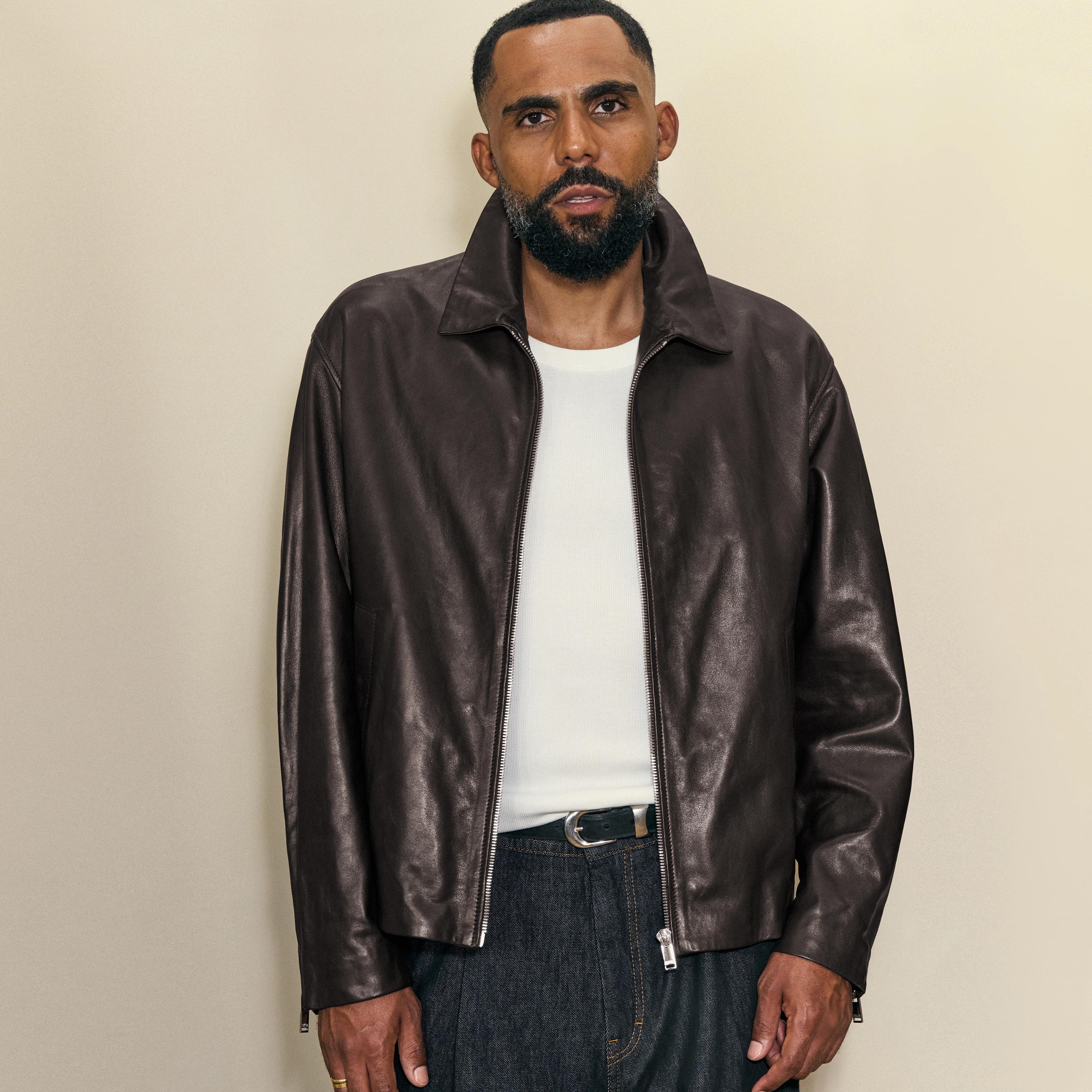 RIKKO - Relaxed Fit pure leather jacket - men - brown