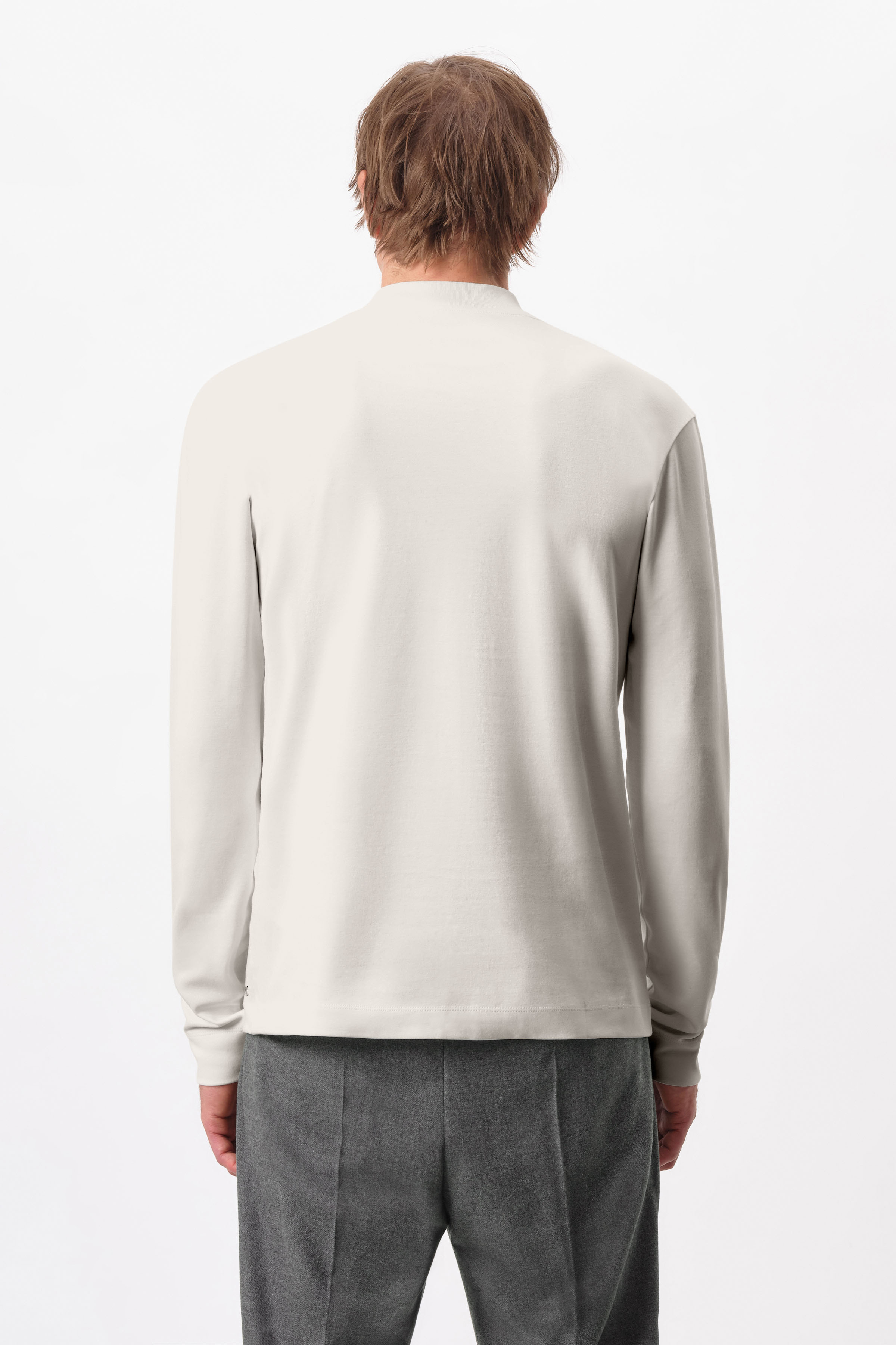 longsleeve with stand-up collar in cotton