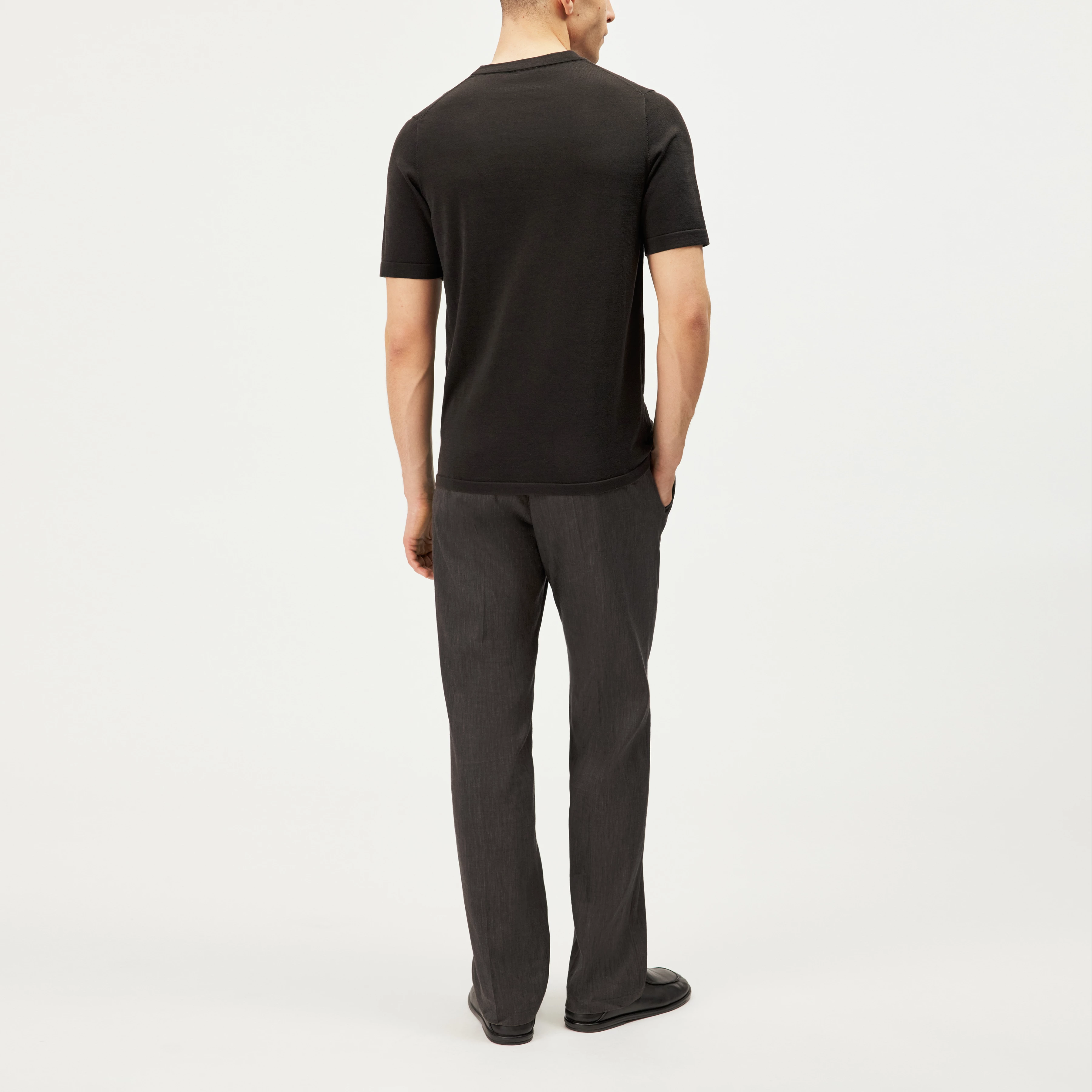 VALENTIN - T-shirt in mercerised cotton - men - brown - Rückansicht