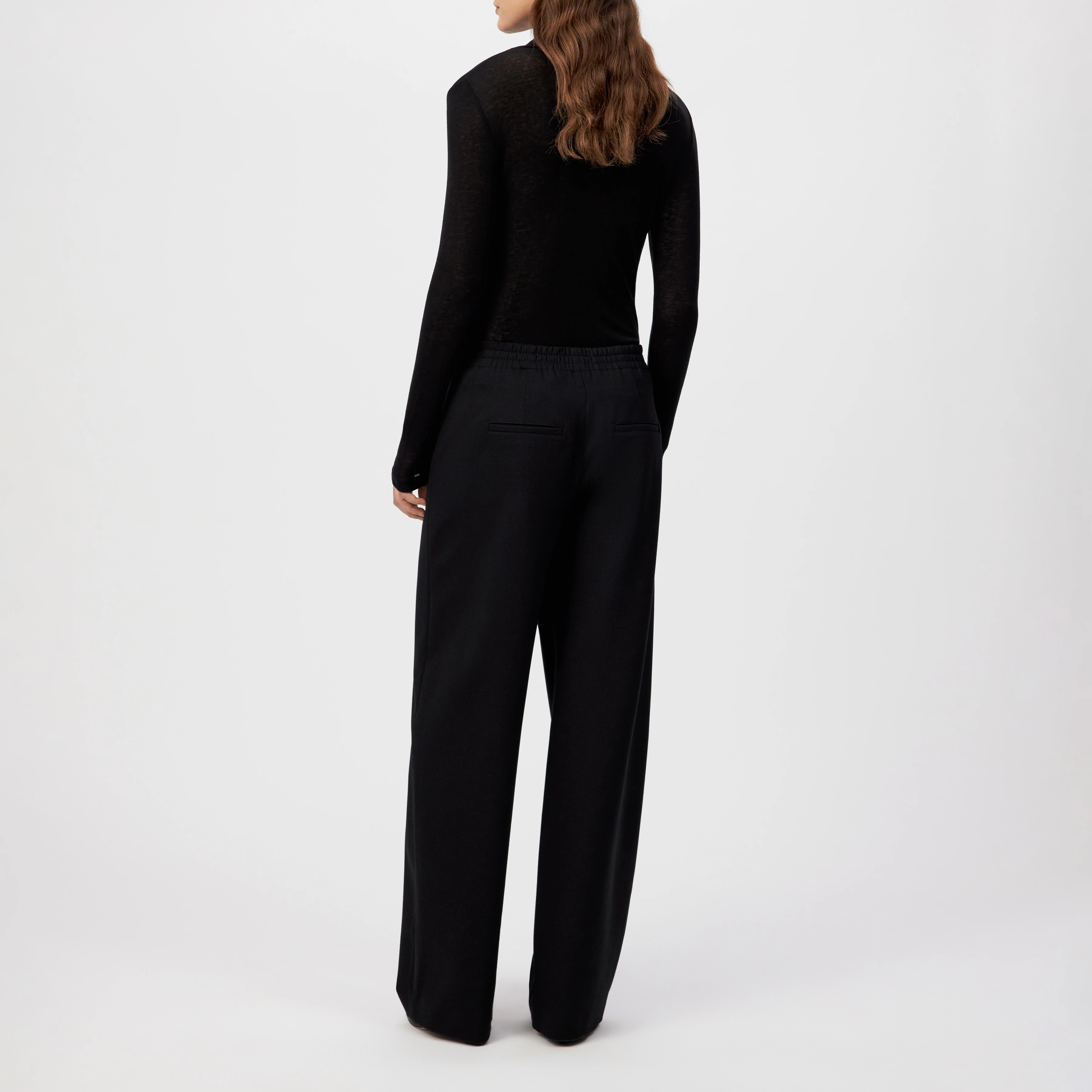 FAE_0 - Trousers with barrel leg in jersey - women - Natural Aluminium - Rückansicht