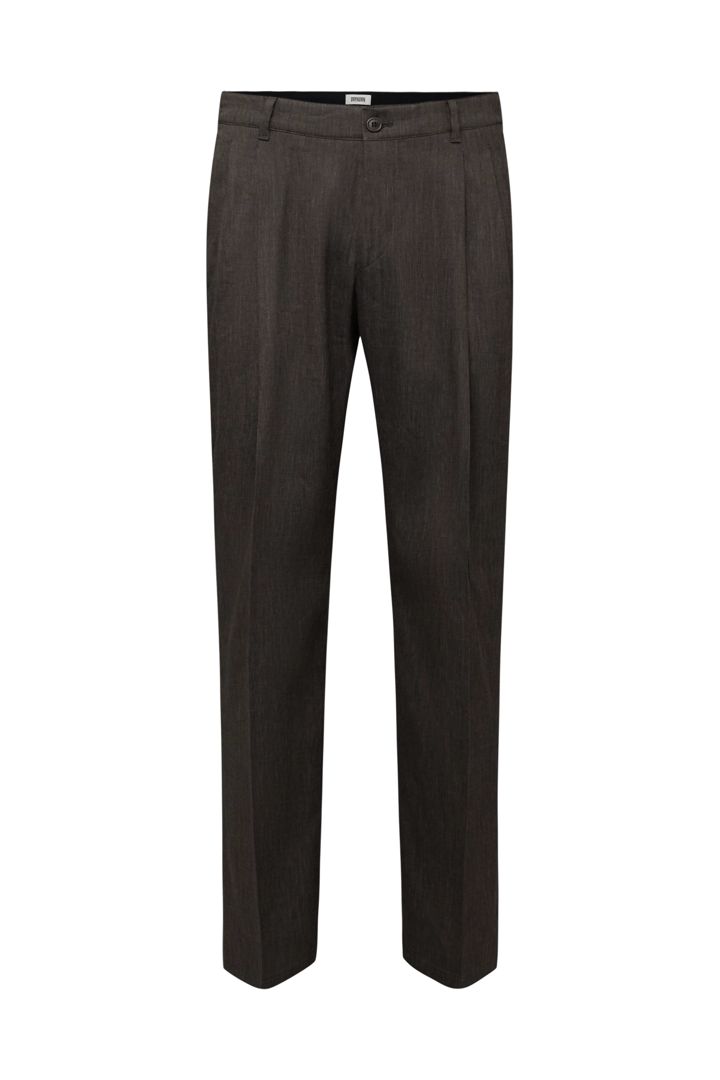 LEEK - Relaxed-fit pleated trousers in blended linen - men - brown - Freisteller Frontansicht
