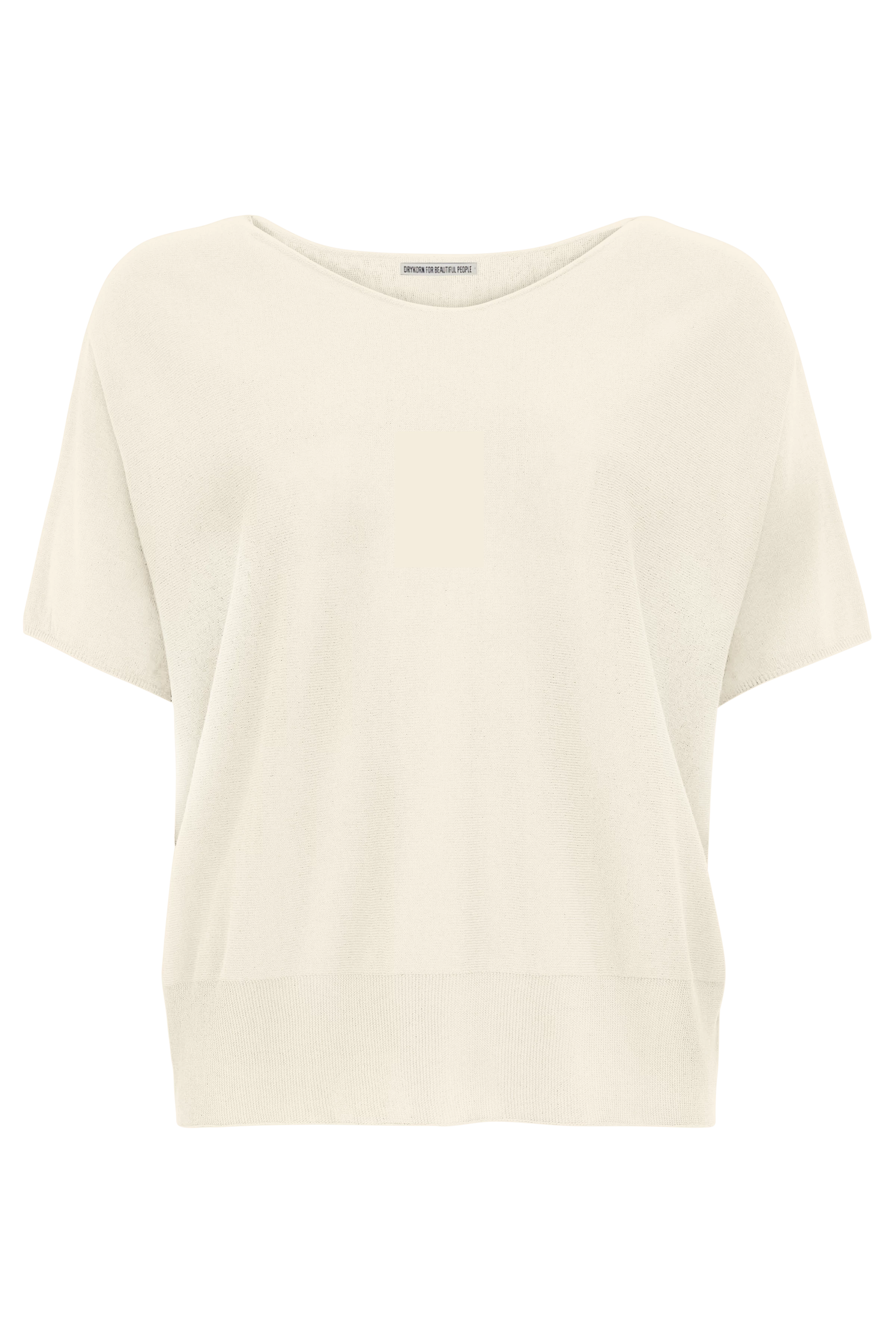 SOMELI - knitted t-shirt in cotton crepe - women - beige - Freisteller Frontansicht