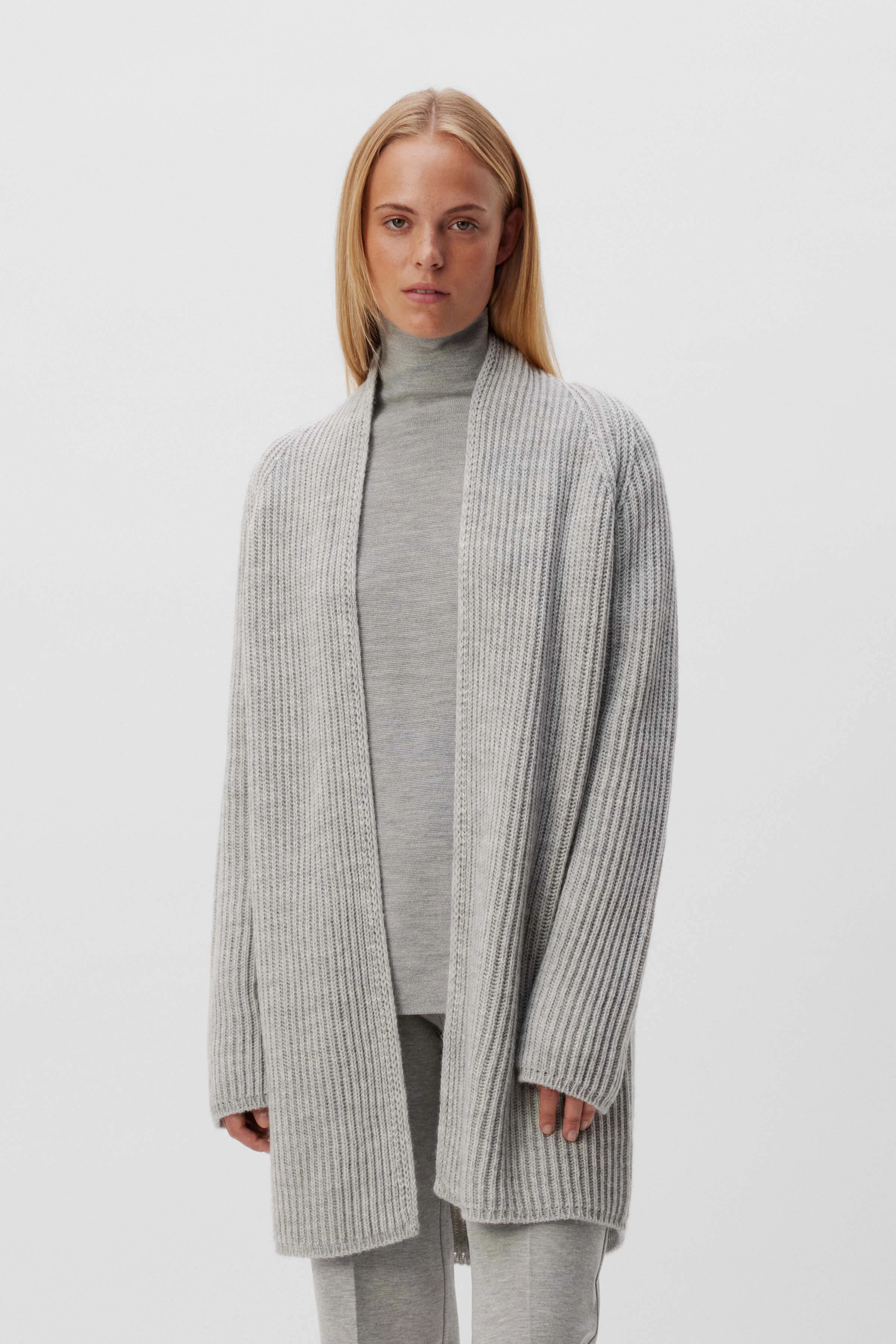 BLUMA - vest van wol-alpaca mix - dames - grijs - Frontansicht