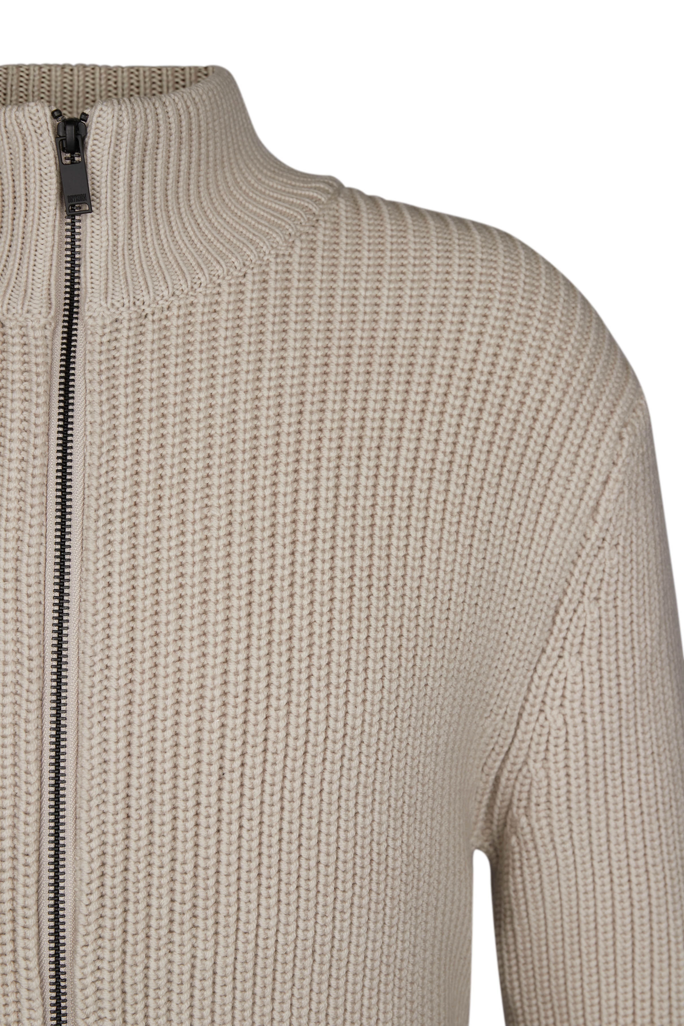 ANTONIO - Woll Strickjacke - Herren - beige - Freisteller Detailansicht