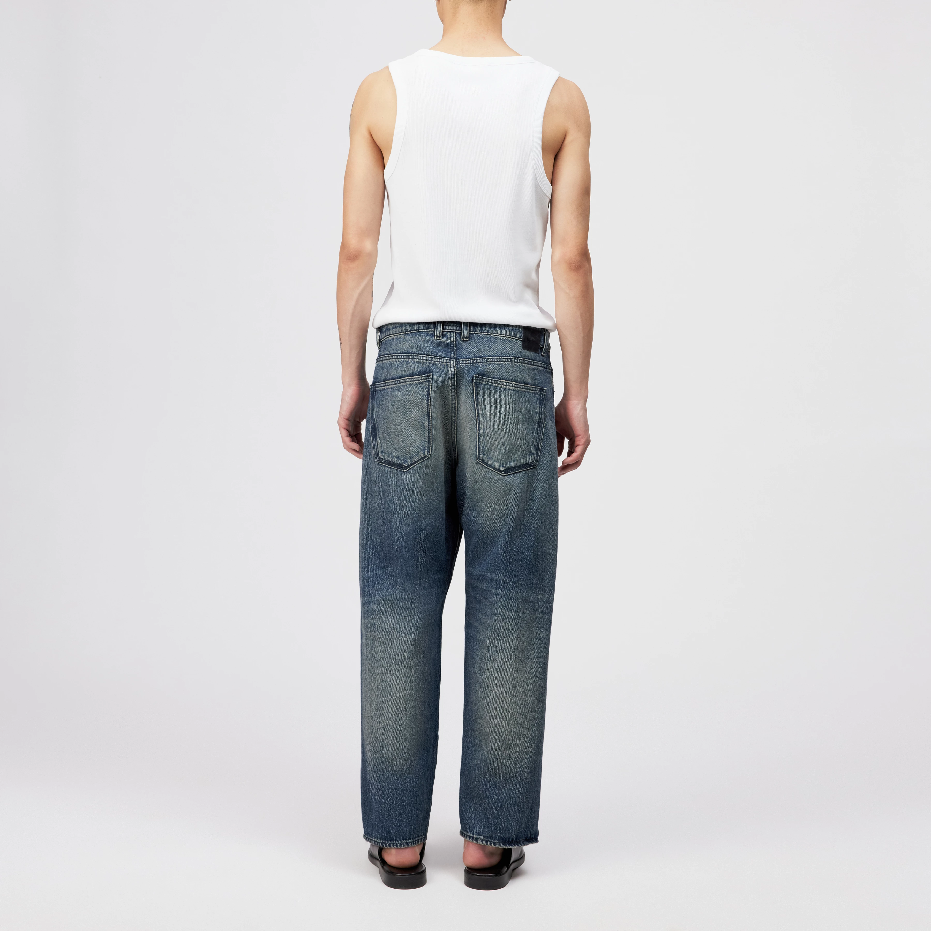 RAWDY - Tapered Jeans in Mid-Blue Denim - Herren - blau - Rückansicht