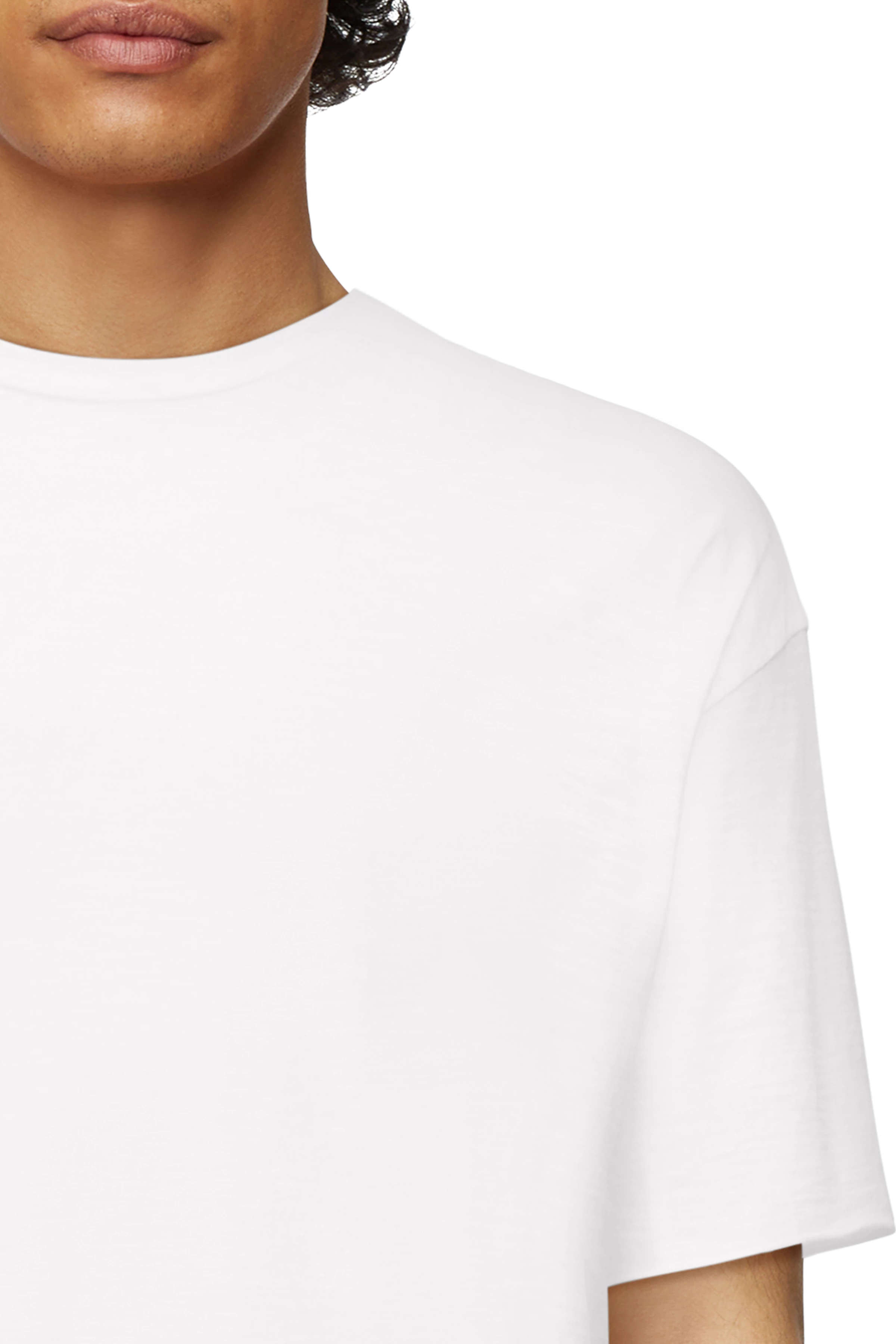 EROS - T-shirt with rolled hem - men - off white - Seitenansicht