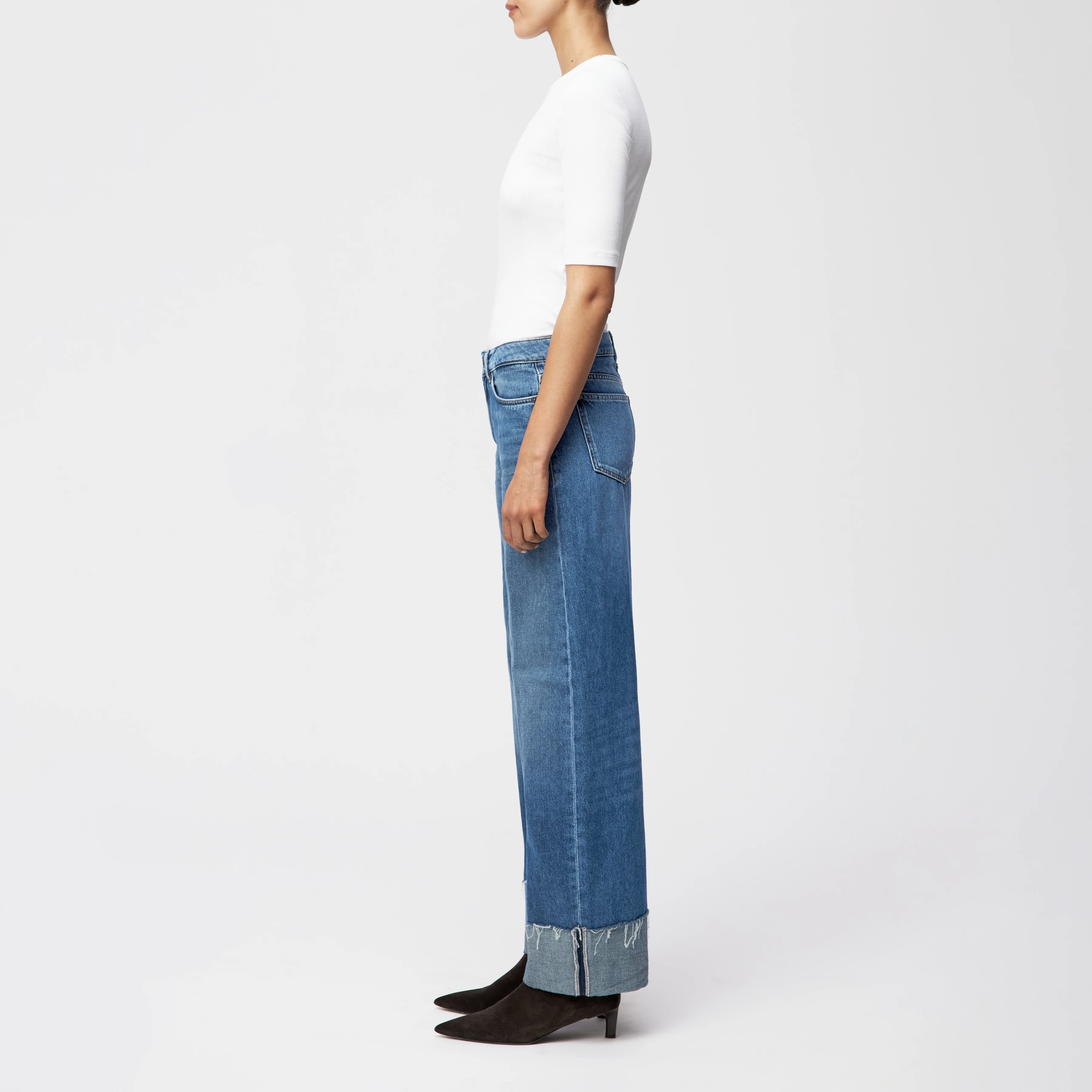 MEDLEY_2 - Mid-Waist Jeans in Mid-Blue Denim - Damen - blau - Seitenansicht