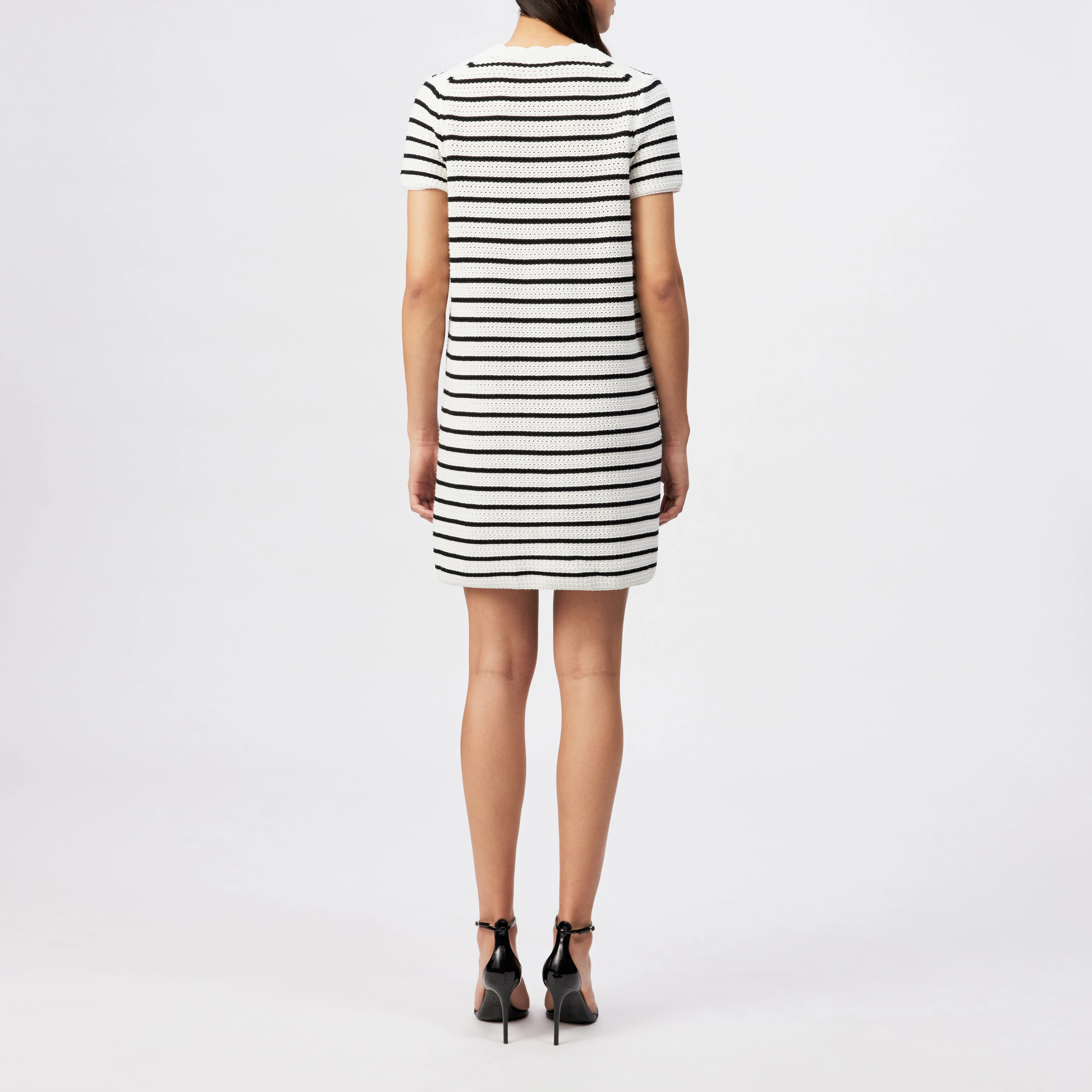 AIULA - Striped knit T-shirt dress - women - off white - Rückansicht