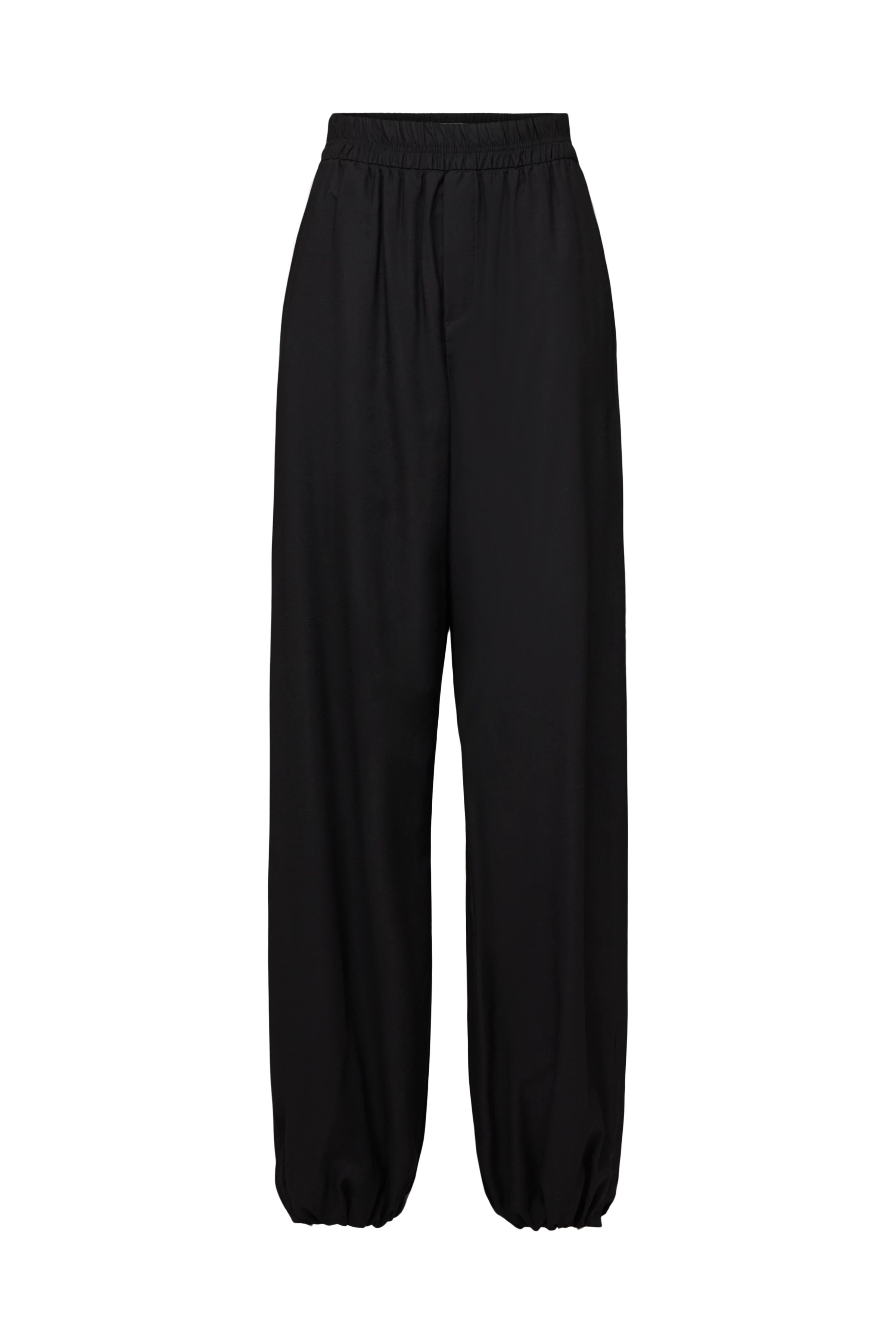 EITHER - Pantalon large en twill de viscose - women - noir - Freisteller Frontansicht